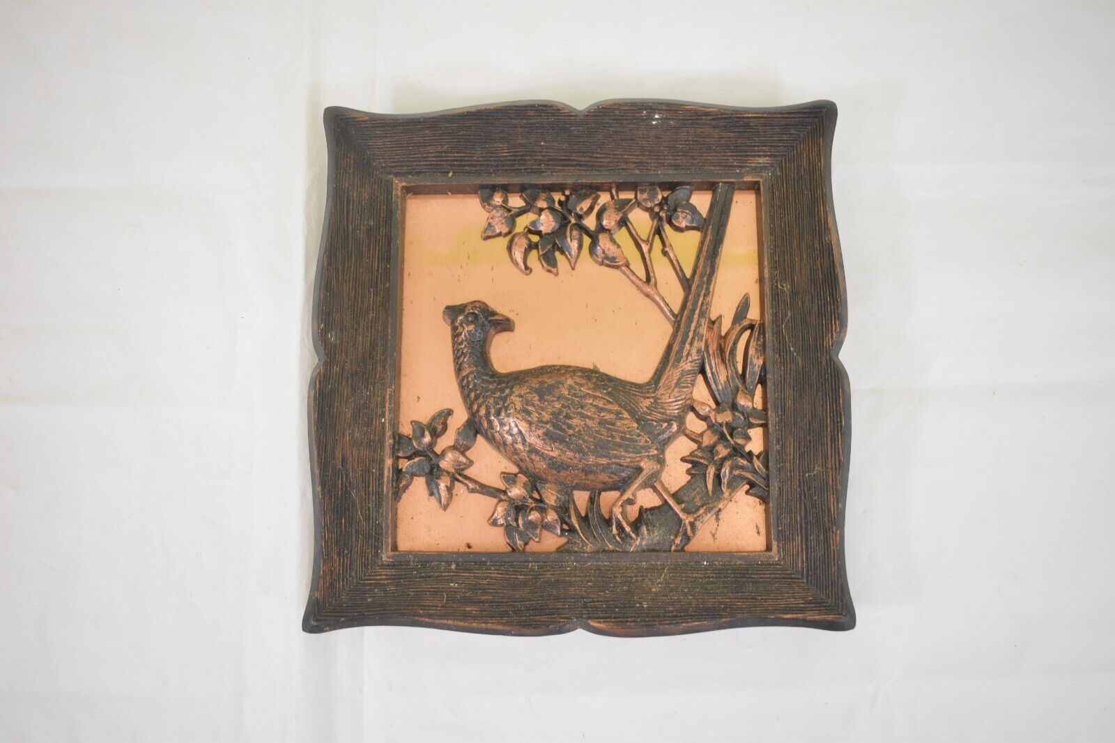 Vintage Coppercraft Guild Pheasant Bird Copper 3D Wall Plaque Country Farmhouse