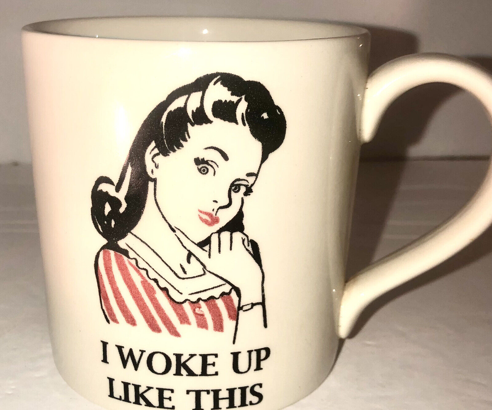 Vintage Royal Stafford England Gorgeous coffee mug  “I woke up this way”