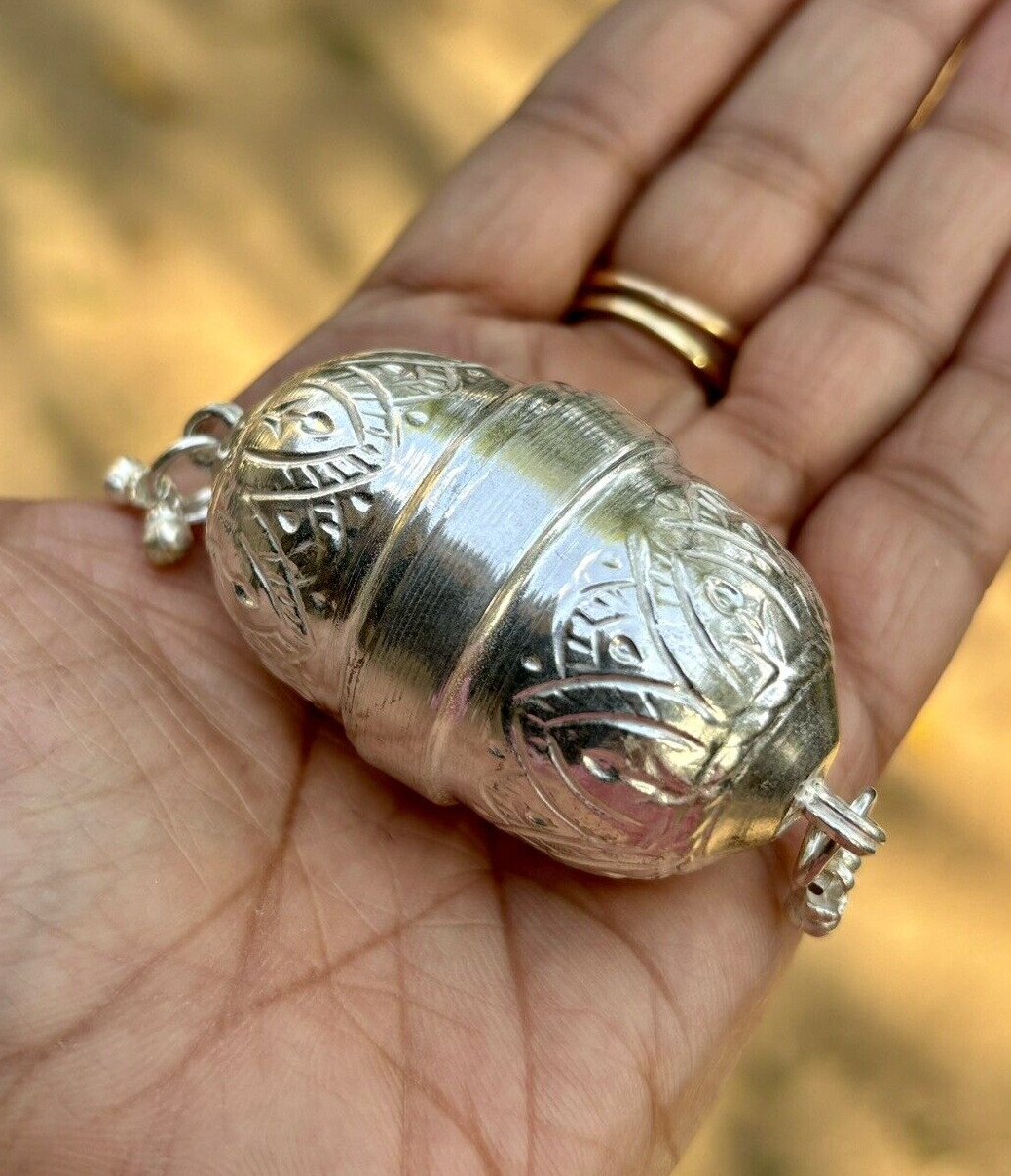 999 Silver Handmade Coconut 12 gm, hollow, Shriphal, Nariyal, 