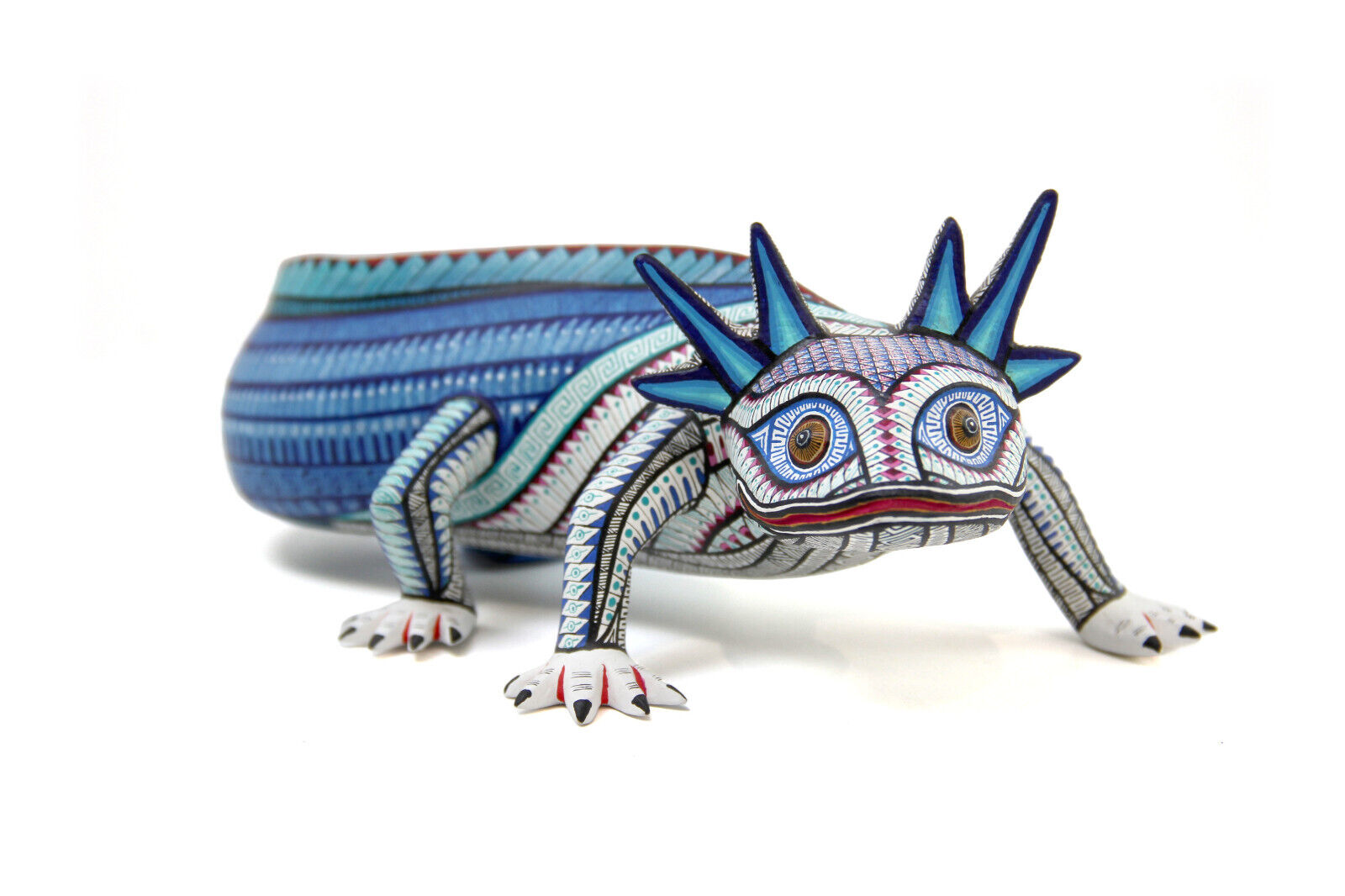 Oaxaca Alebrije Axolotl 8 in. | Hand-painted wood carving mexican artwork