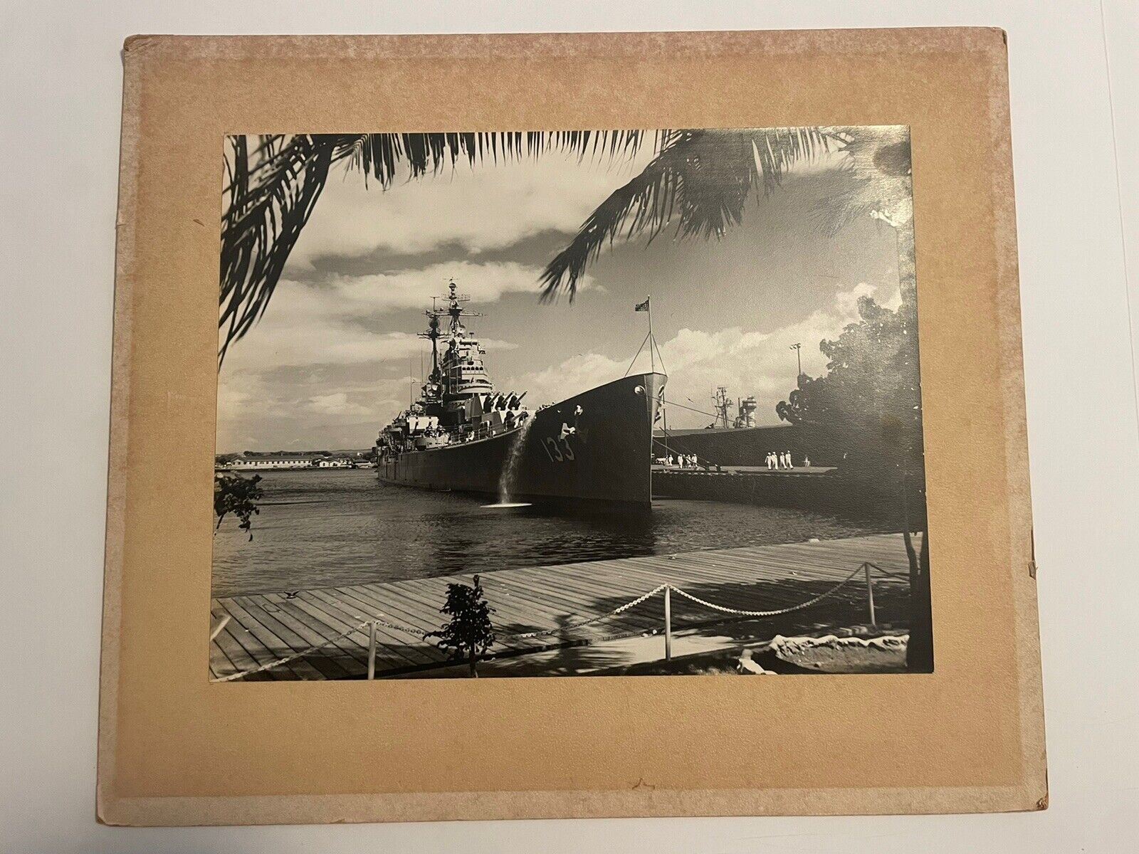 Original Photo USS TOLEDO (CA-133) HEAVY CRUISER KOREAN WAR 13.5 X 10.5