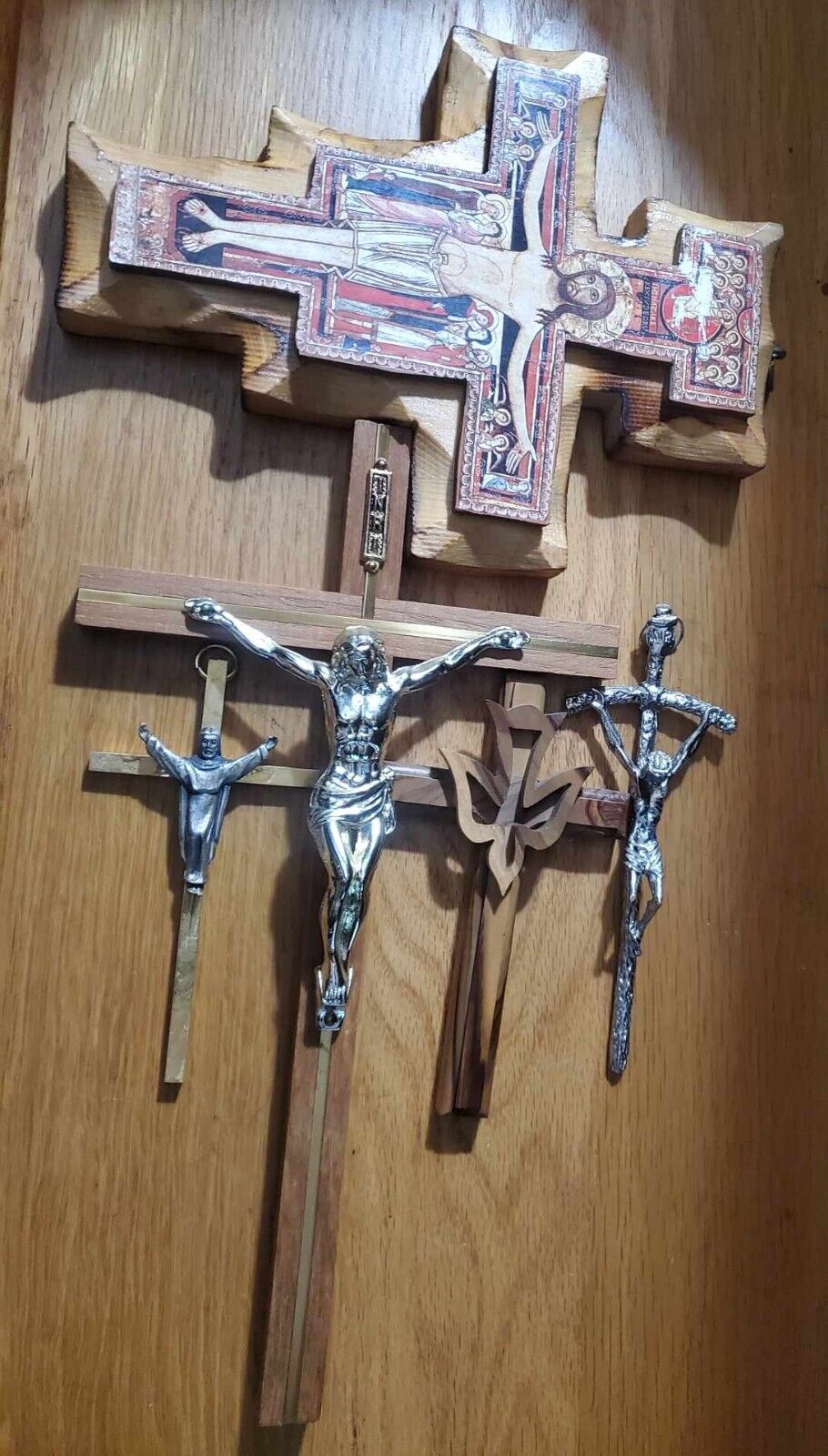 Catholic Cross St Francis plus 4 more (5 total) Crucifix, Cross Lot