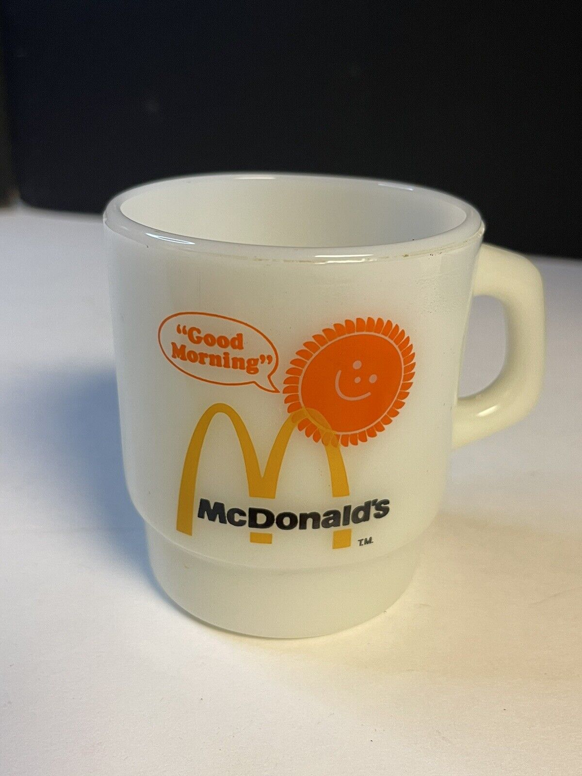 McDonald’s Fire King Anchor Hocking Milk Glass Coffee Cup Mug Vintage 