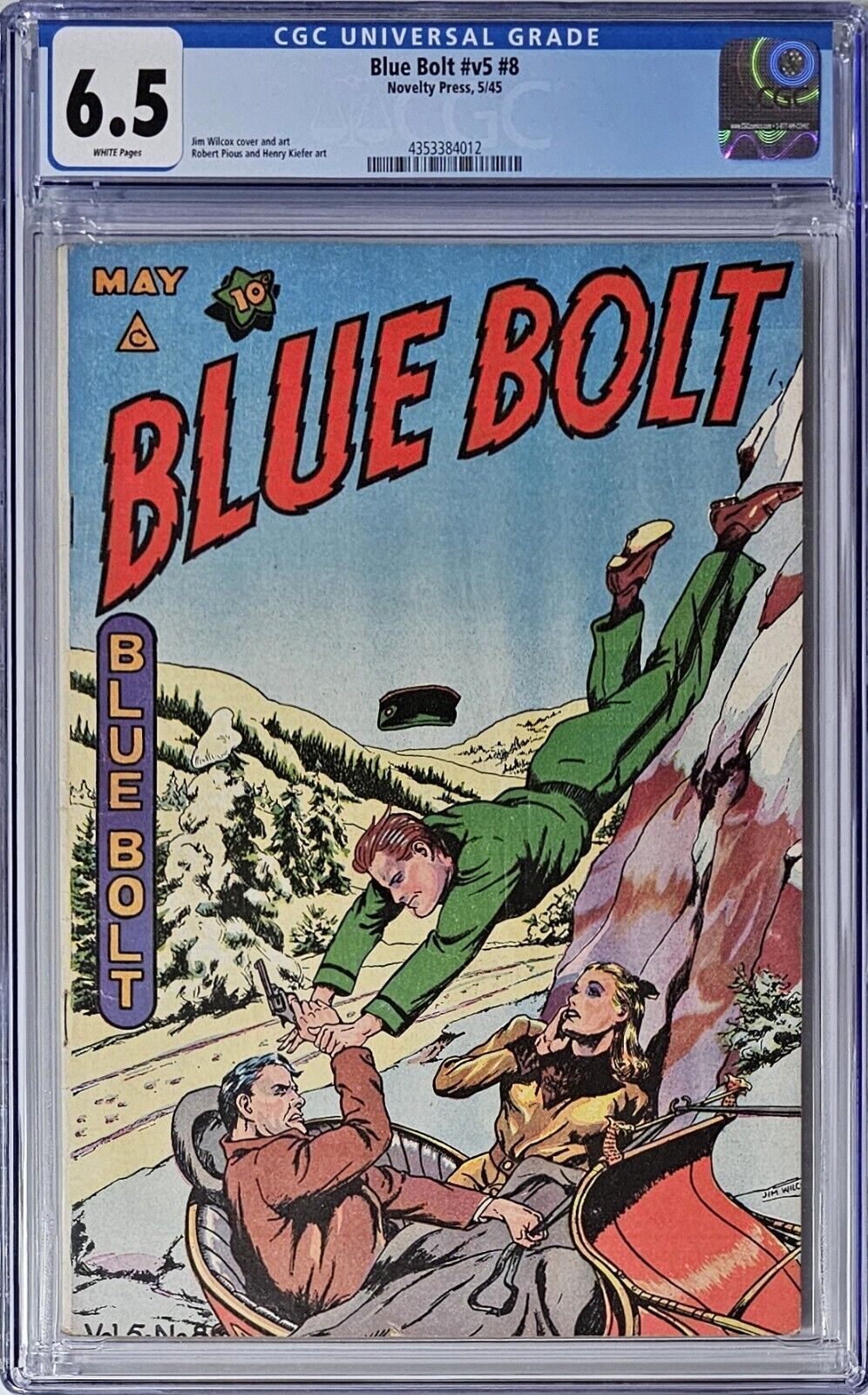 Blue Bolt v5 #8 CGC 6.5 Novelty Press 1945 White Pages 2nd Highest Graded