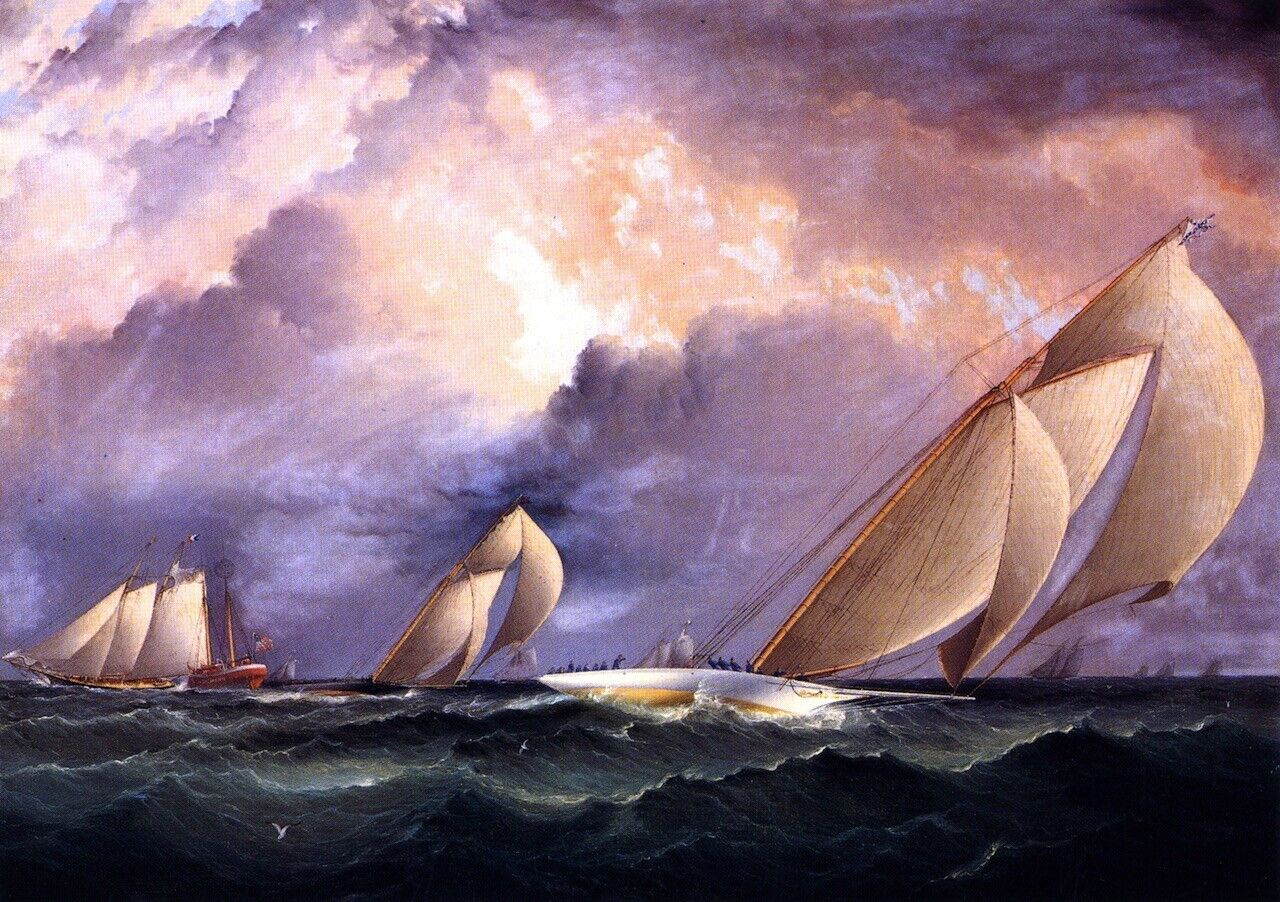 Art Oil painting Madcap-in-a-New-York-Yacht-Club-Race-James-E-Buttersworth
