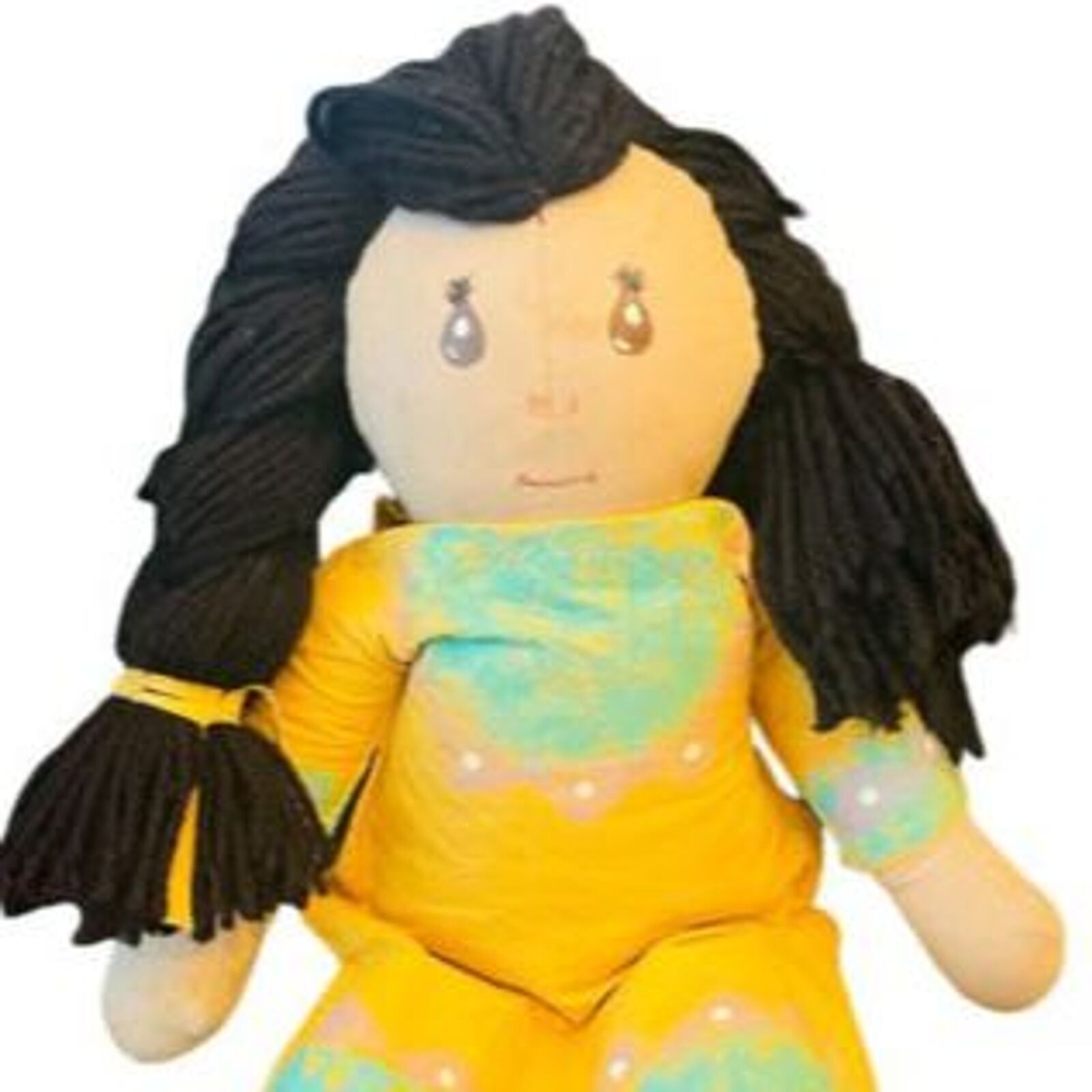 Handmade Native American Doll Paper Mache 19” Vintage Girl Toy