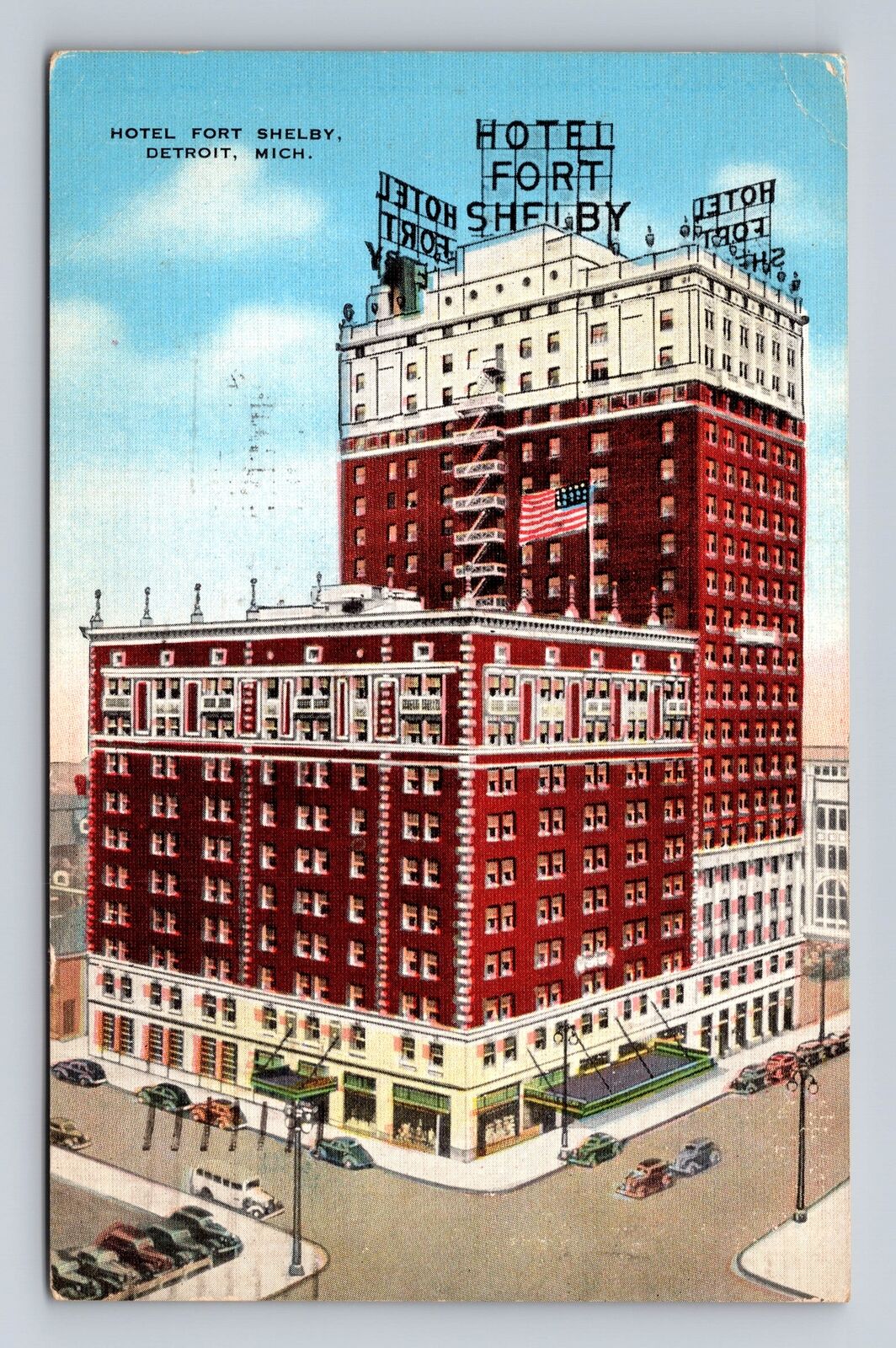 Detroit MI-Michigan, Hotel Fort Shelby, Advertising, Vintage c1939 Postcard