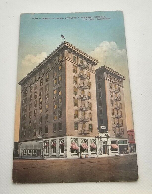 Antique Ephemera Postcard Posted 1910 Hotel St Mark Oakland CA Franklin stamp 1c