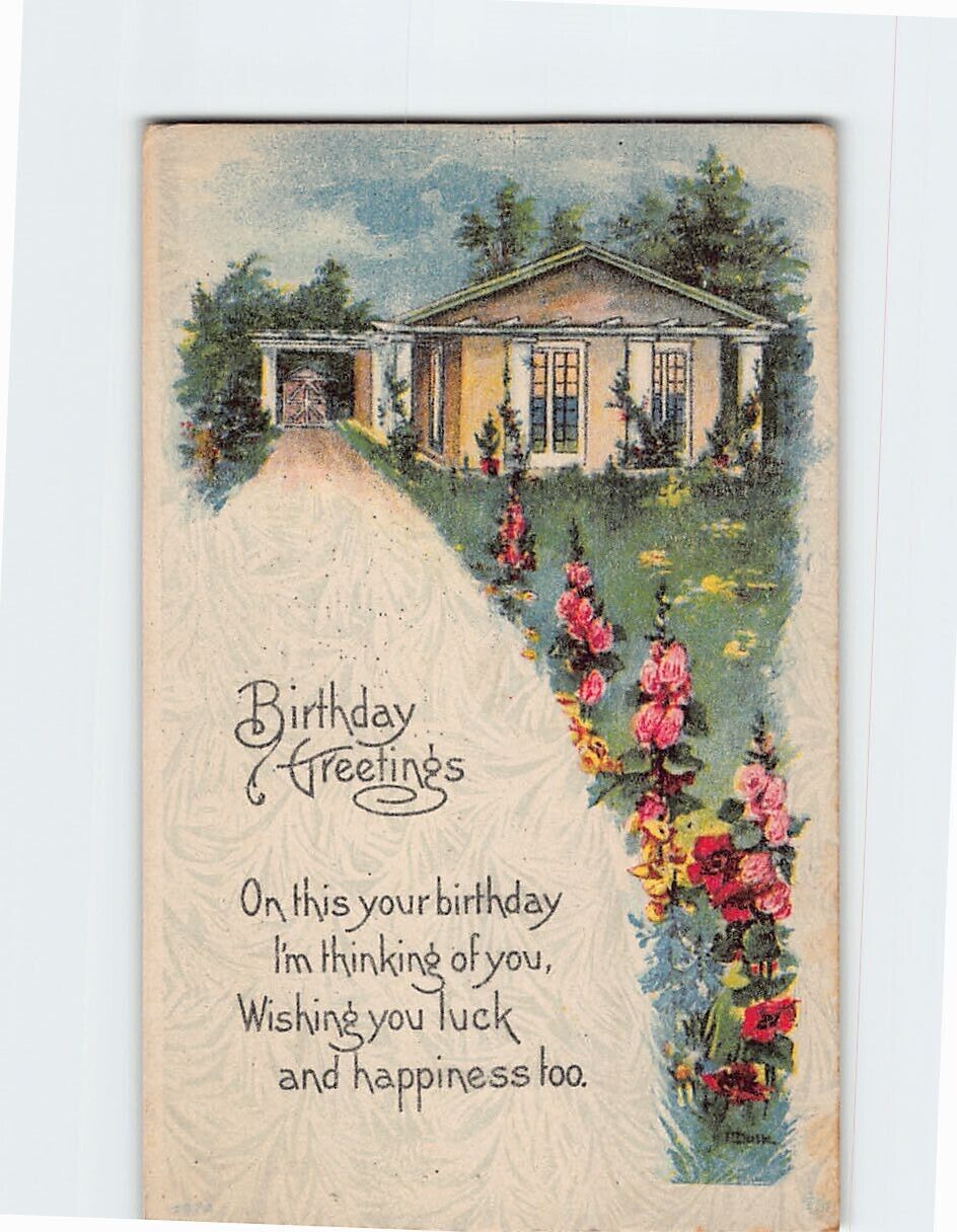 Postcard Home Pathway Art Print Birthday Greetings