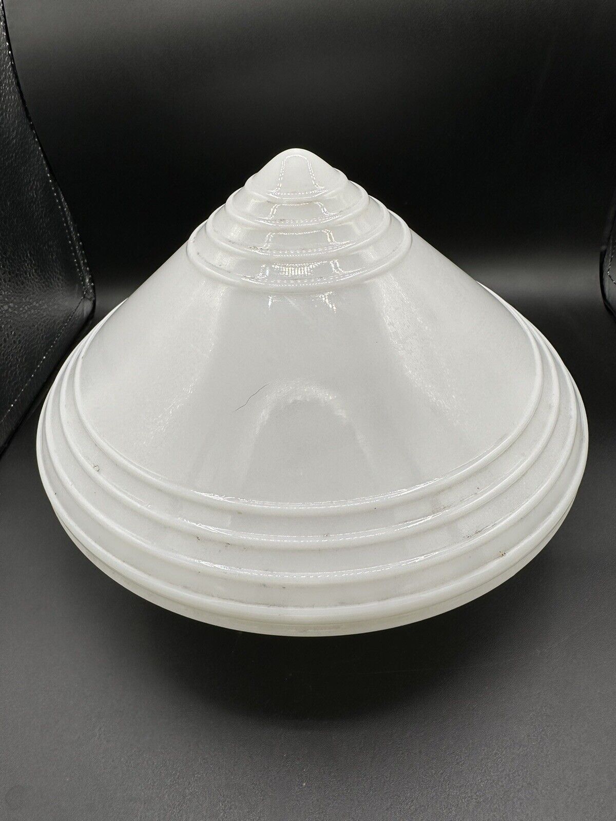 Antique Art Deco Opaline Glass Cone Conical Ceiling Chandelier For Light Fixture