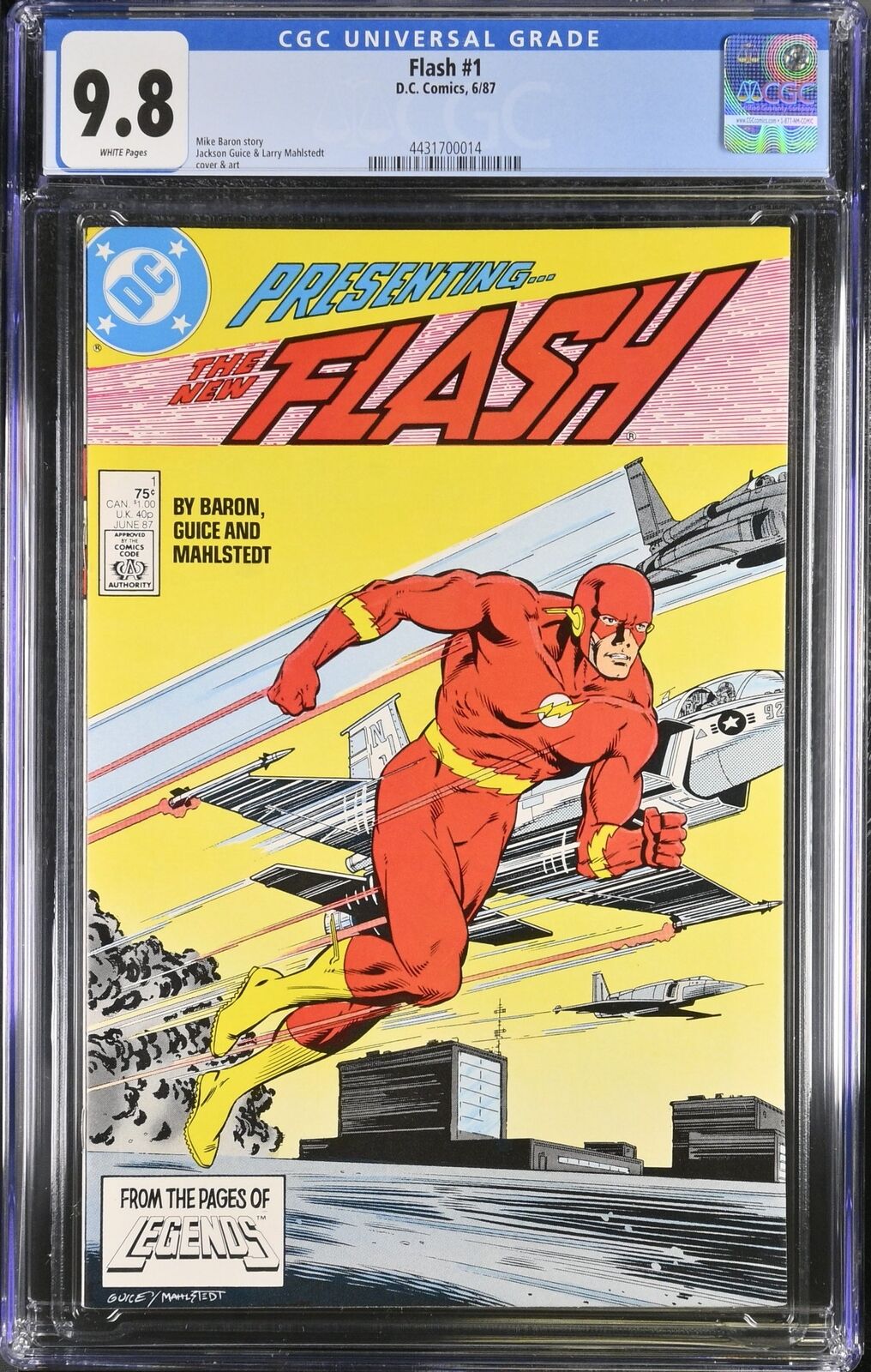 Flash (1987) #1 CGC NM/M 9.8 White Pages DC Comics 1987