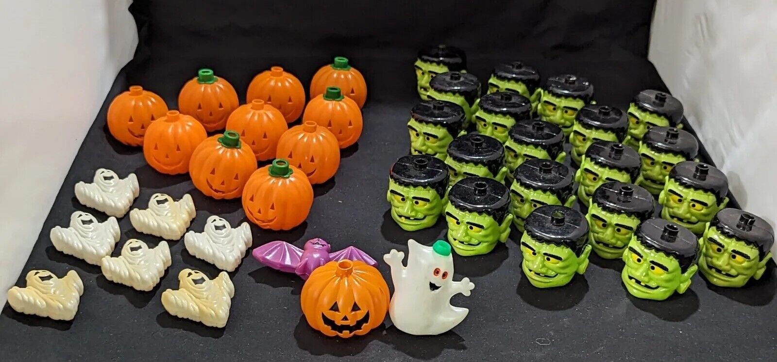 40 Vtg Halloween Frankenstein Jack O'Lantern Ghost Blow Mold String Light Covers