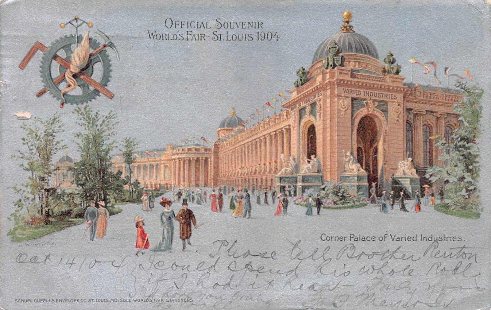 St. Louis 1904 World's Fair, Official Postcard, Used in 1904, Samuel Cupples Co.