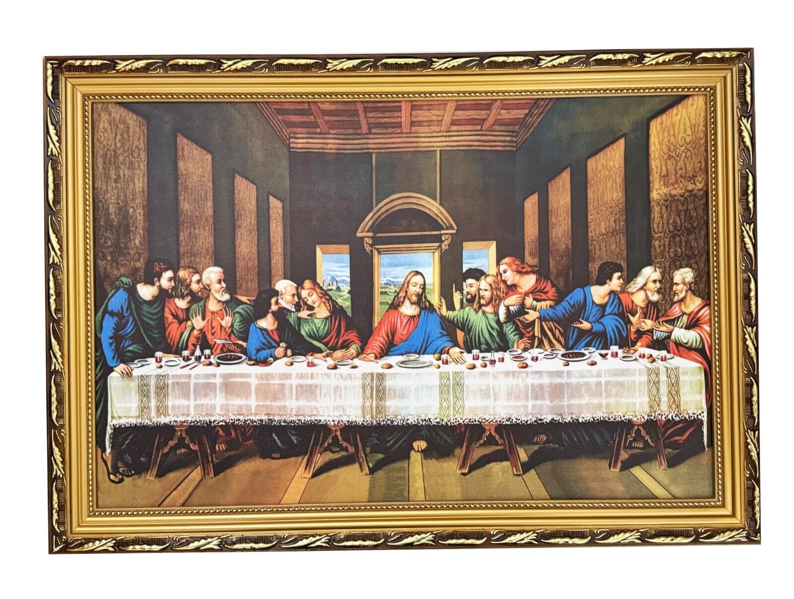 The Last Supper Picture Gold Tone Frame 18\