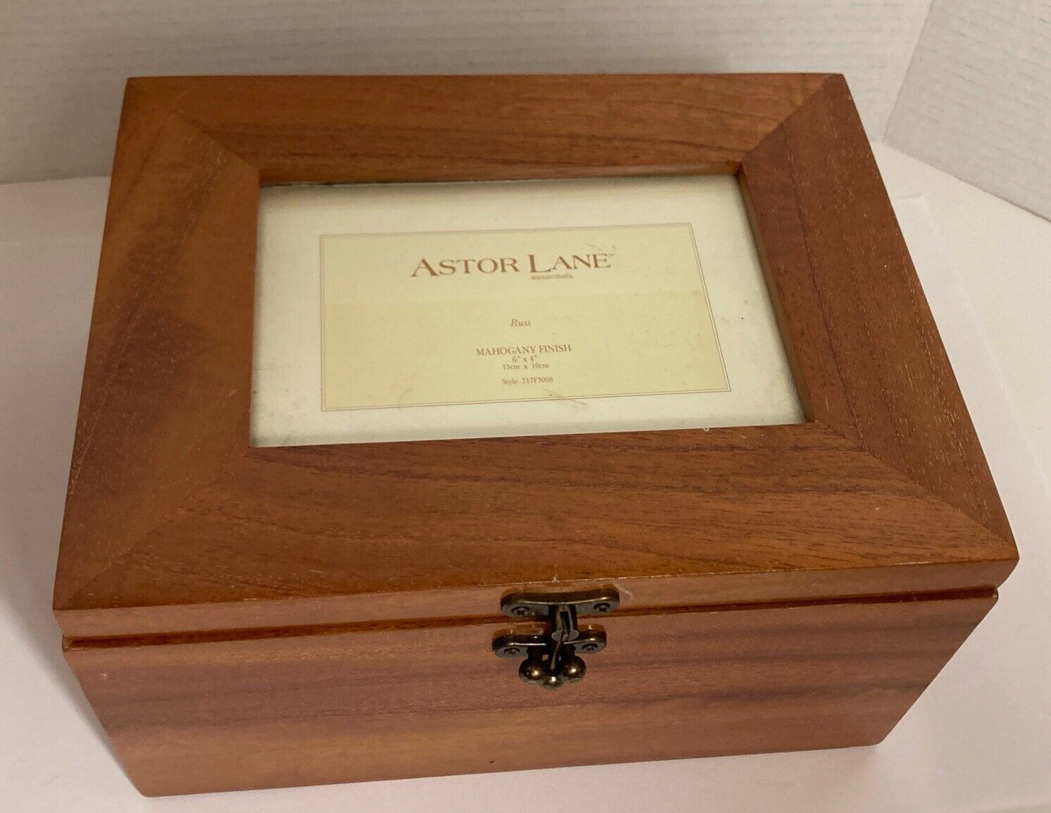 Astor Lane Wooden Picture Frame Jewelry Box Mahogany finish  Beautiful