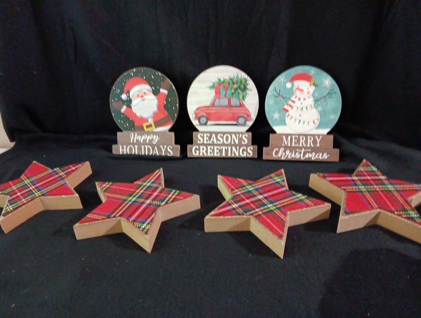 Wooden Christmas Decorative Ornaments Set Of 7