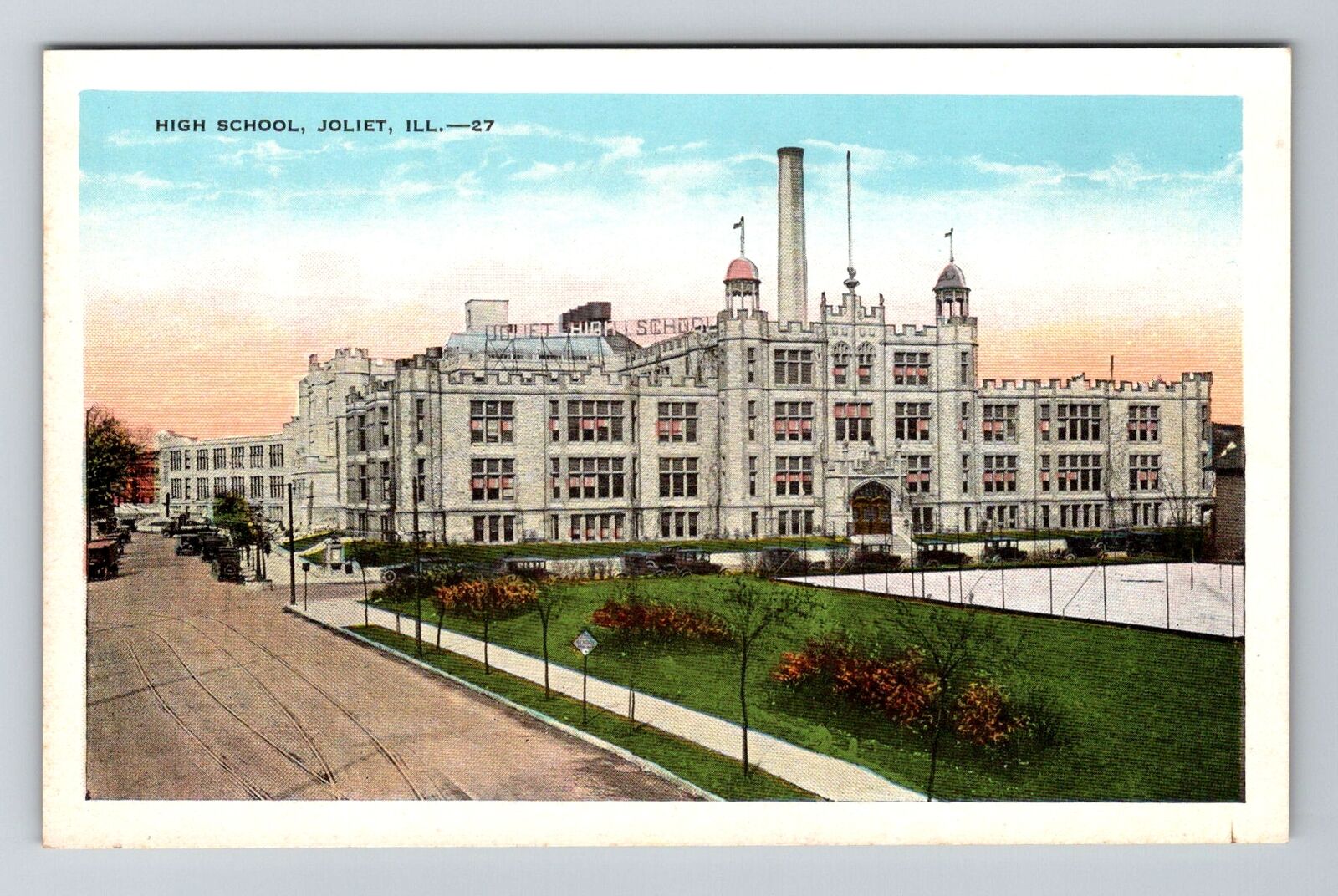 Joliet, IL-Illinois, High School Antique, Vintage Souvenir Postcard