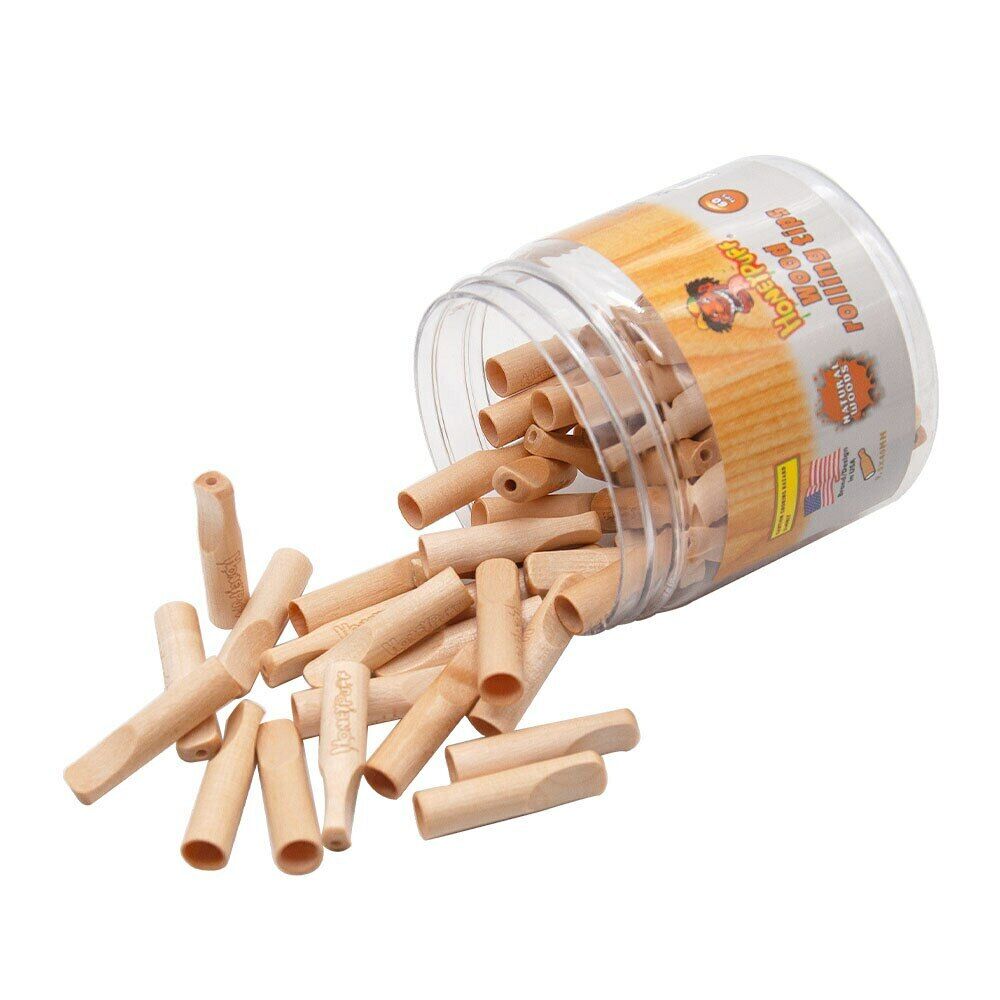 HONEYPUFF Wood Filter Tips Natural Wood Flavored 40MM Rolling Mouth Tips 5pcs