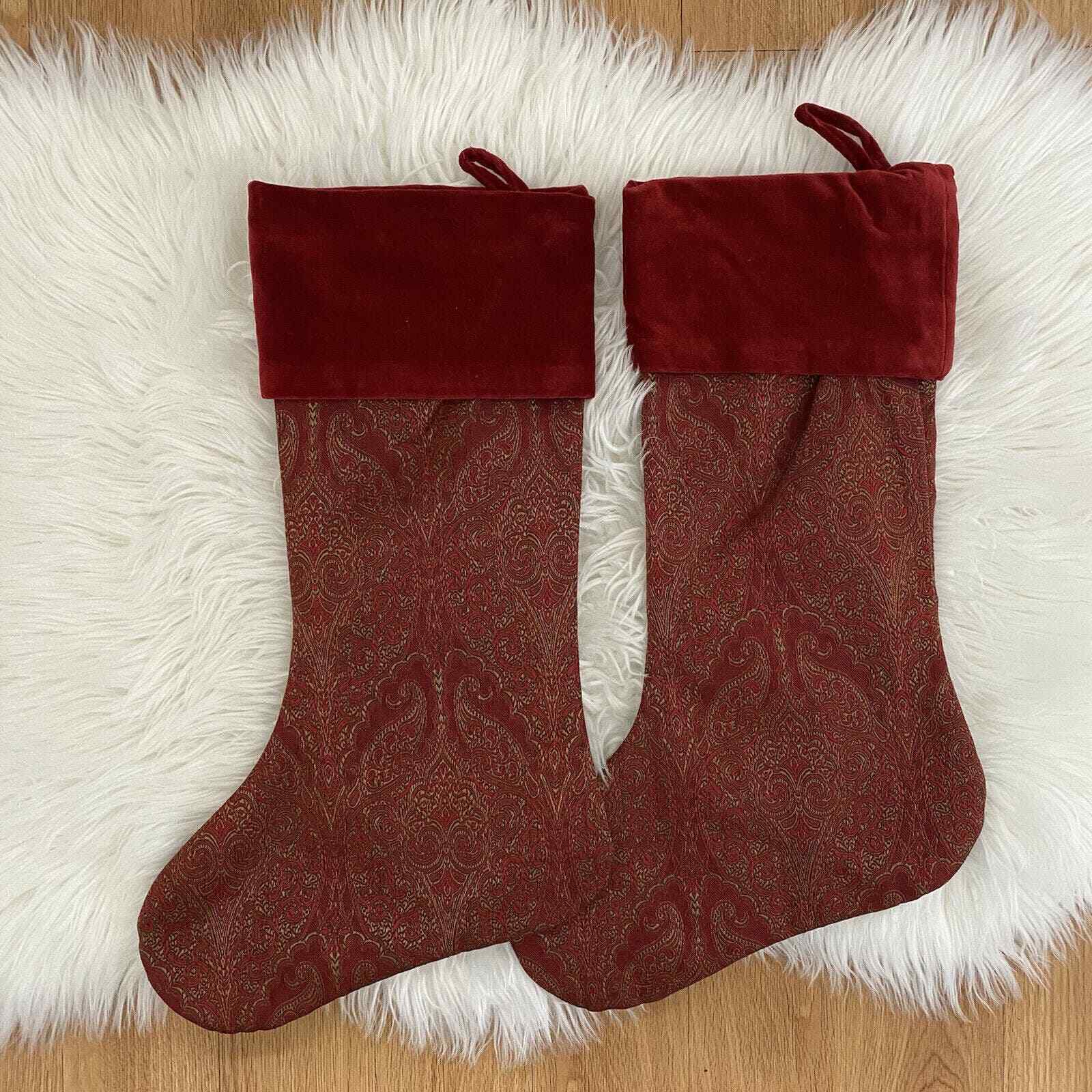 Vintage Christmas Stockings Made In India Red
