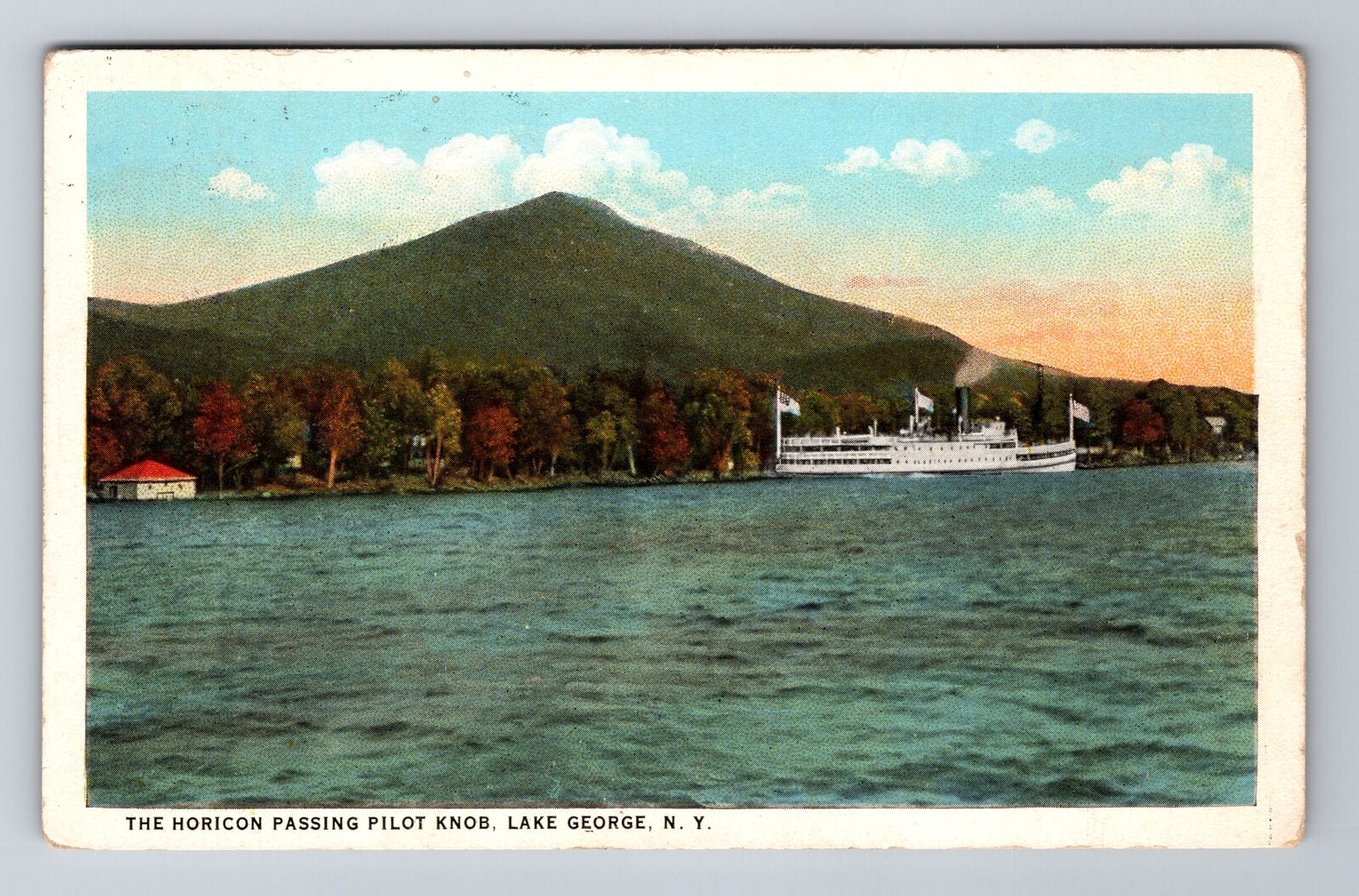 Lake George NY-New York, the Horicon Passing Pilot Knob, c1926 Vintage Postcard