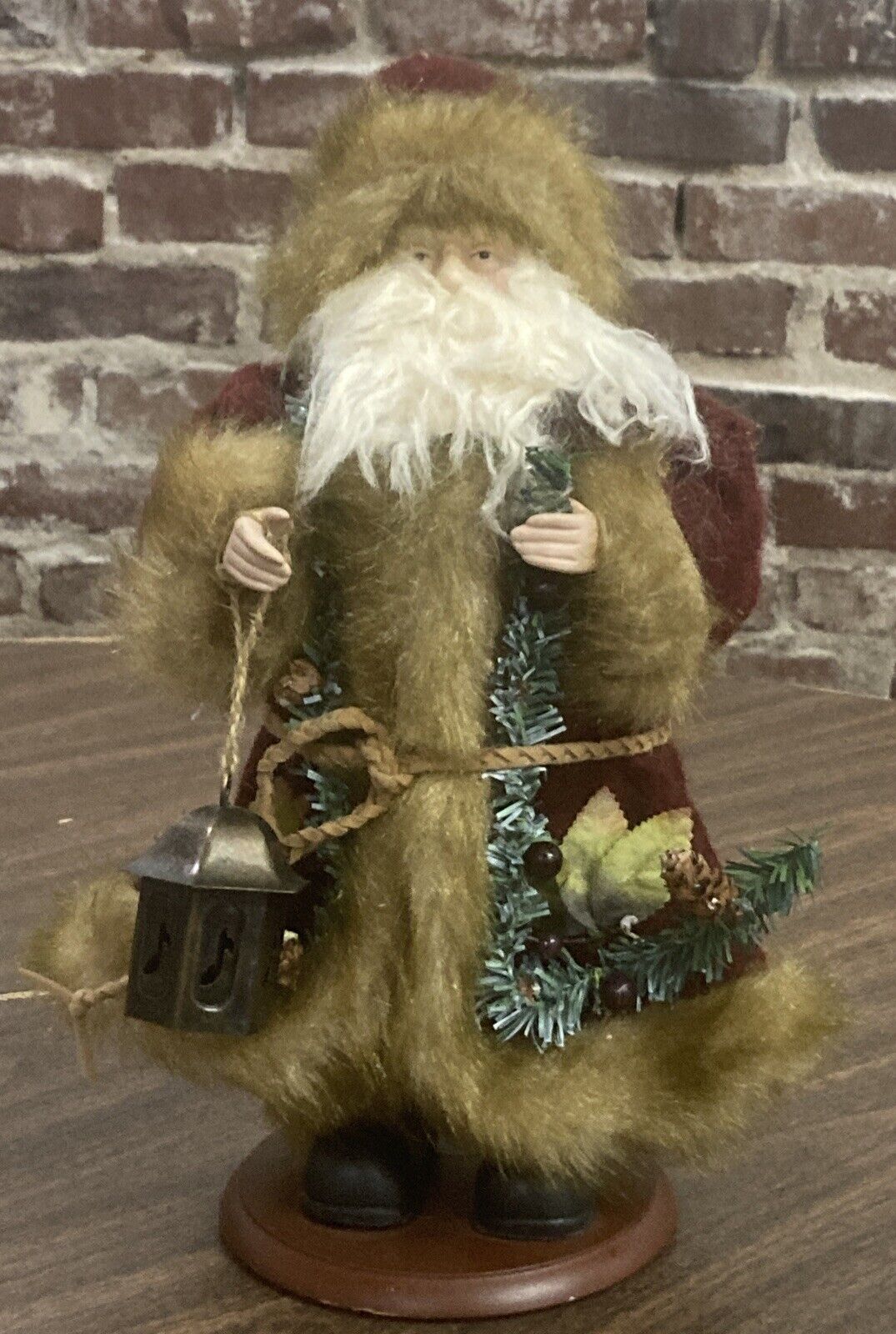 VTG Tabletop Santa With Lantern Christmas Noel 12”