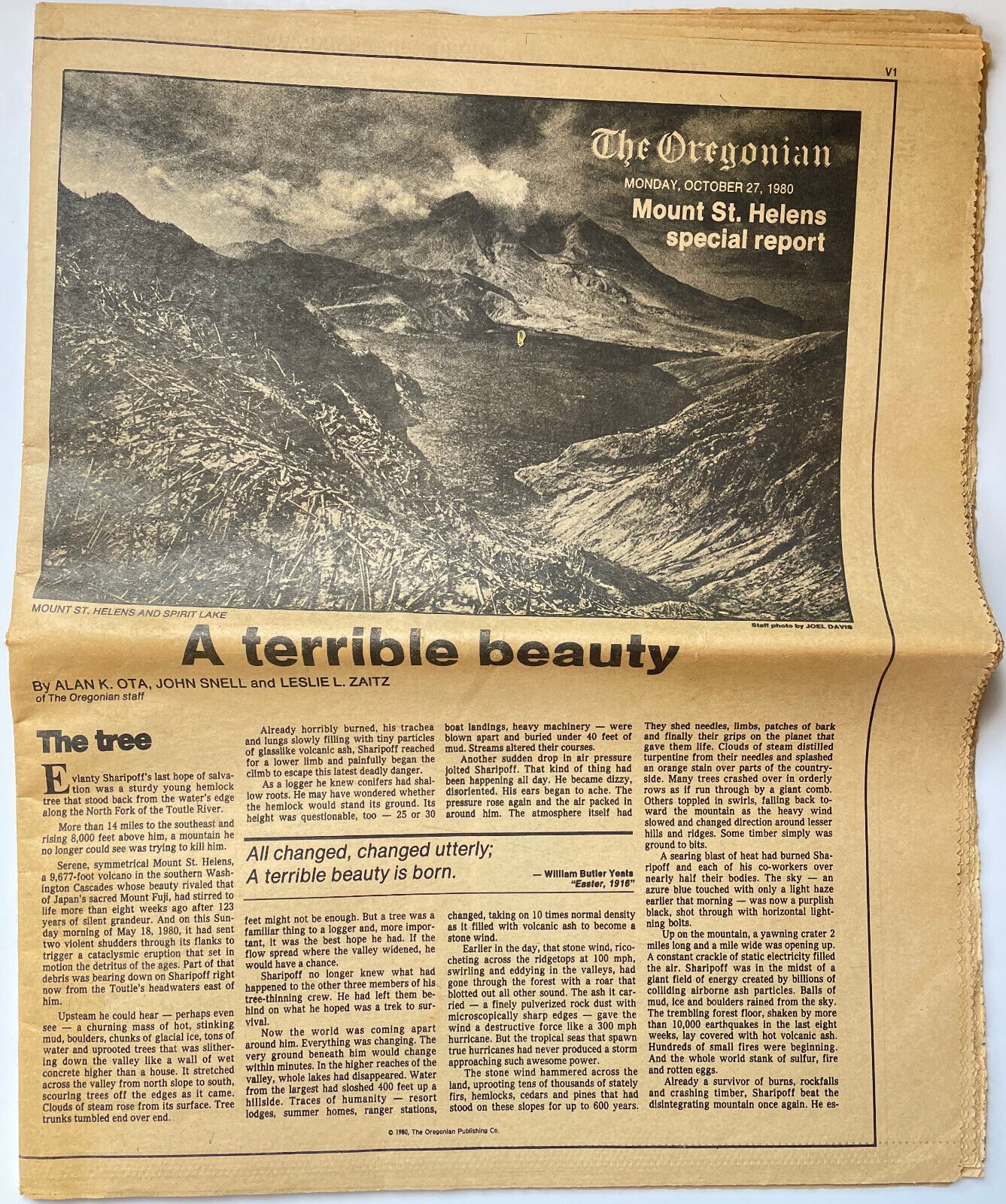 The Oregonian Newspaper October 27 1980 Mount St Helens Volcano Special Report