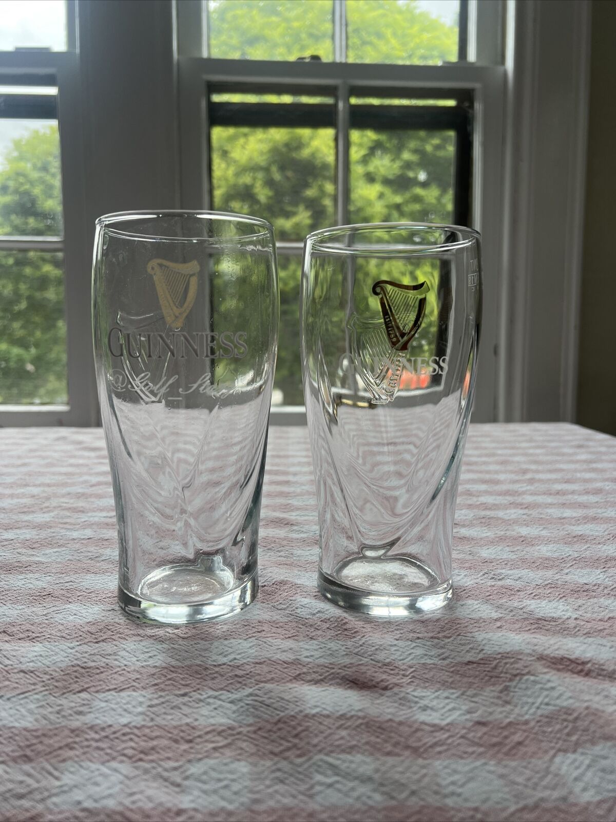 Set of Two (2) Official Guinness Stout Beer Glasses 20oz Imperial Pint - New