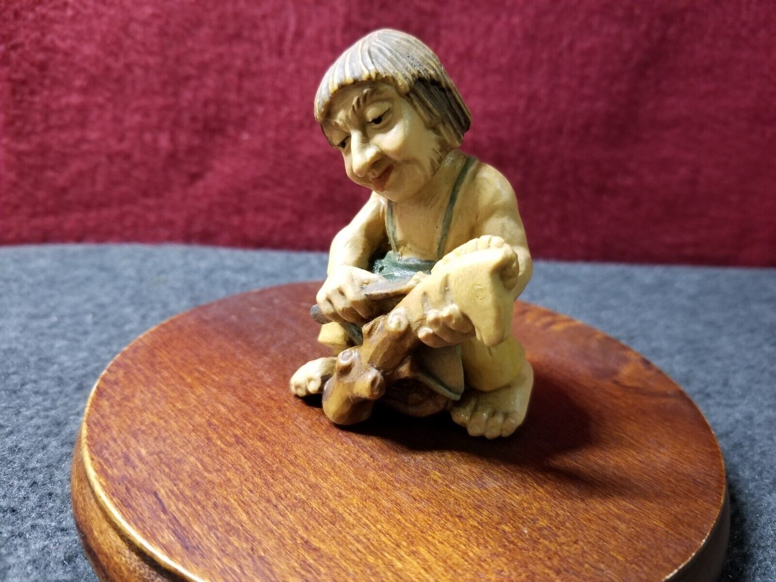 Vintage Anri The Toymaker Little Folks of the Salvan Carved Wood Figure 1950's