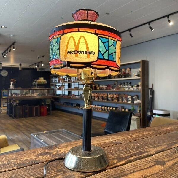 1970s McDonald\'s McDonald\'s Table Lamp Lighting Tiffany Lamp Vintage F/S JP
