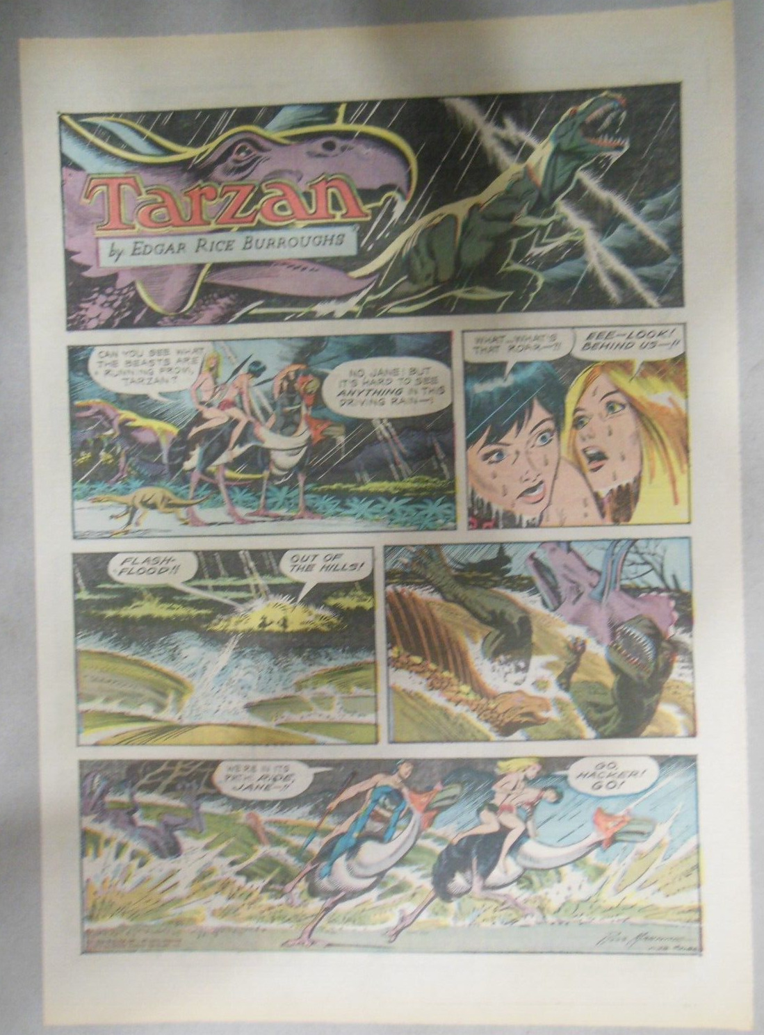(35/52) Tarzan Sunday Pages  by Russ Manning from 1973 All Tabloid Page Size