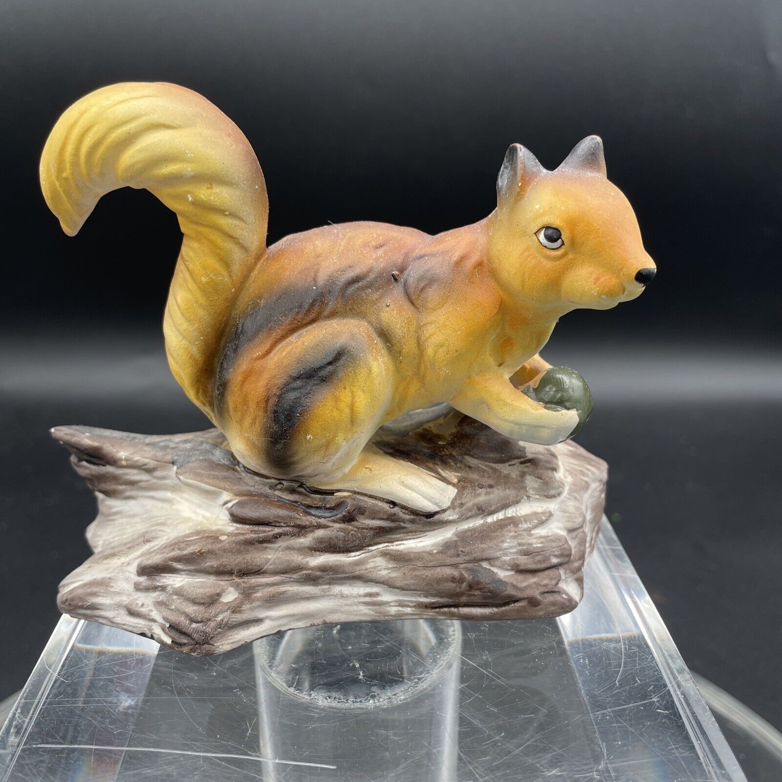 Vintage Enesco Brown Squirrel Ceramic Figurine Made in Japan Red Foil Tag 12123