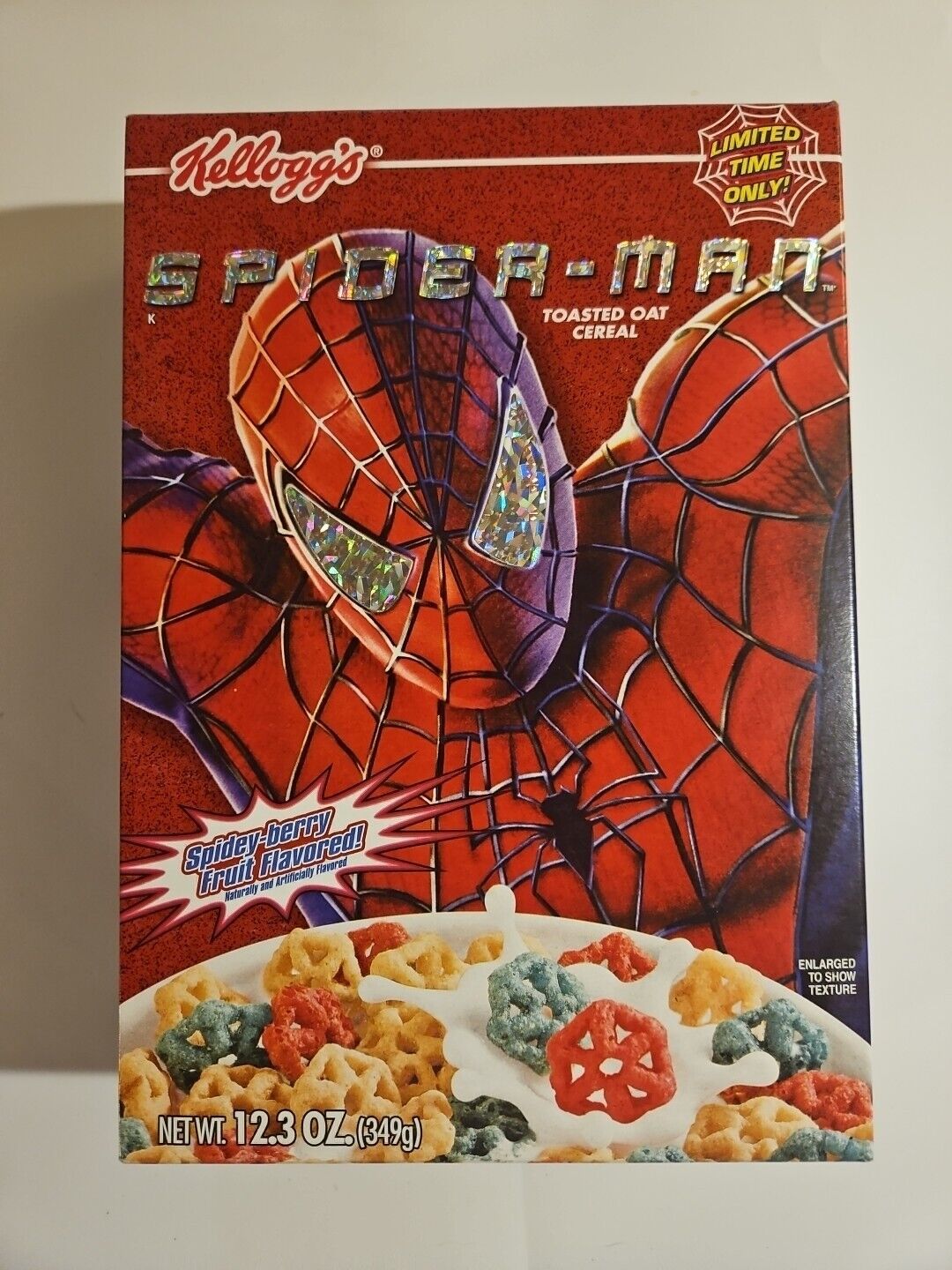 2002 Kellogg's SPIDER-MAN Empty Cereal BOX - Spidey-Berry Fruit Limited Edition