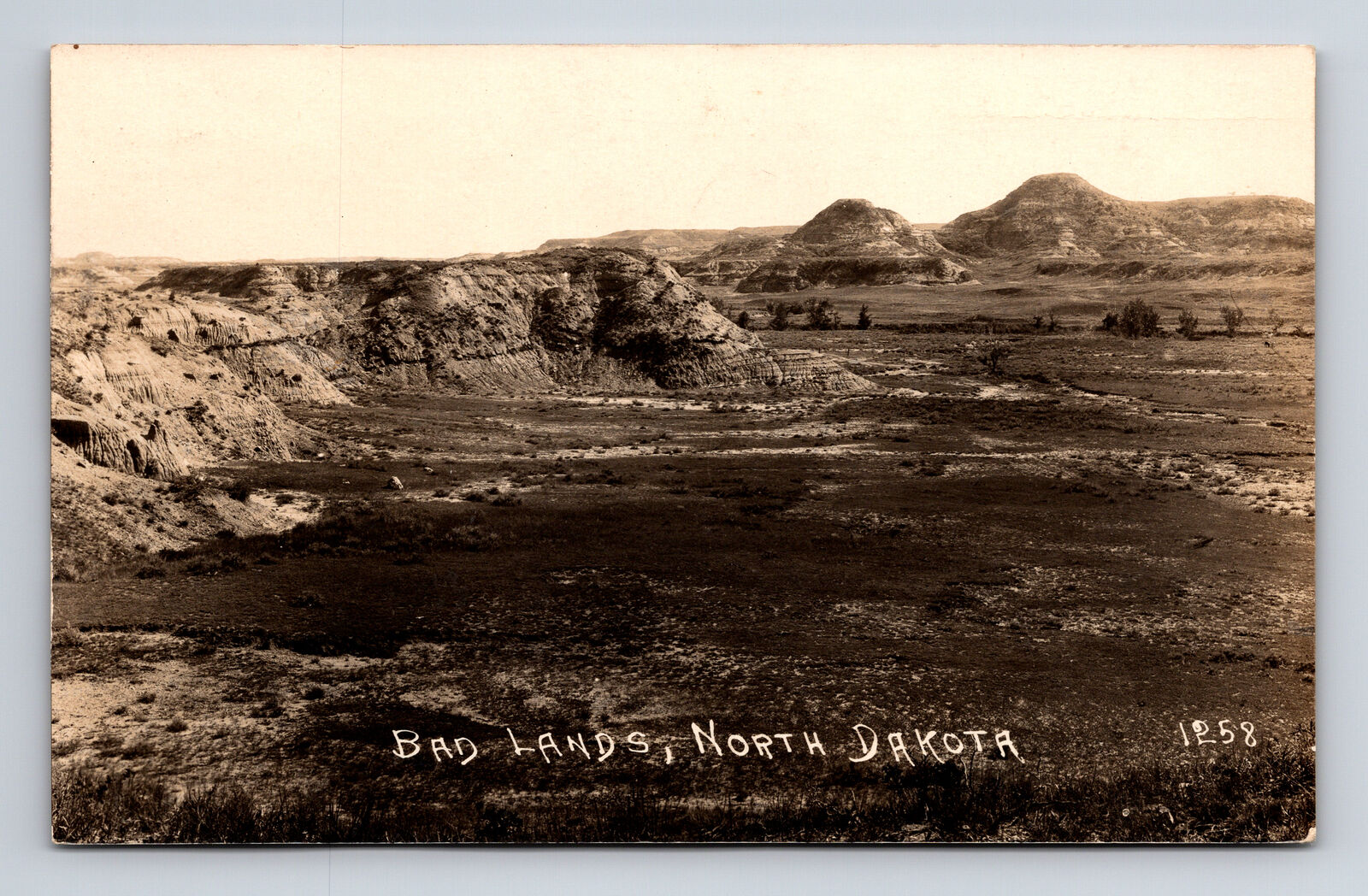 1931 RPPC Scenic View Bad Lands Posted From Ryder ND Crecent Real Photo Postcard