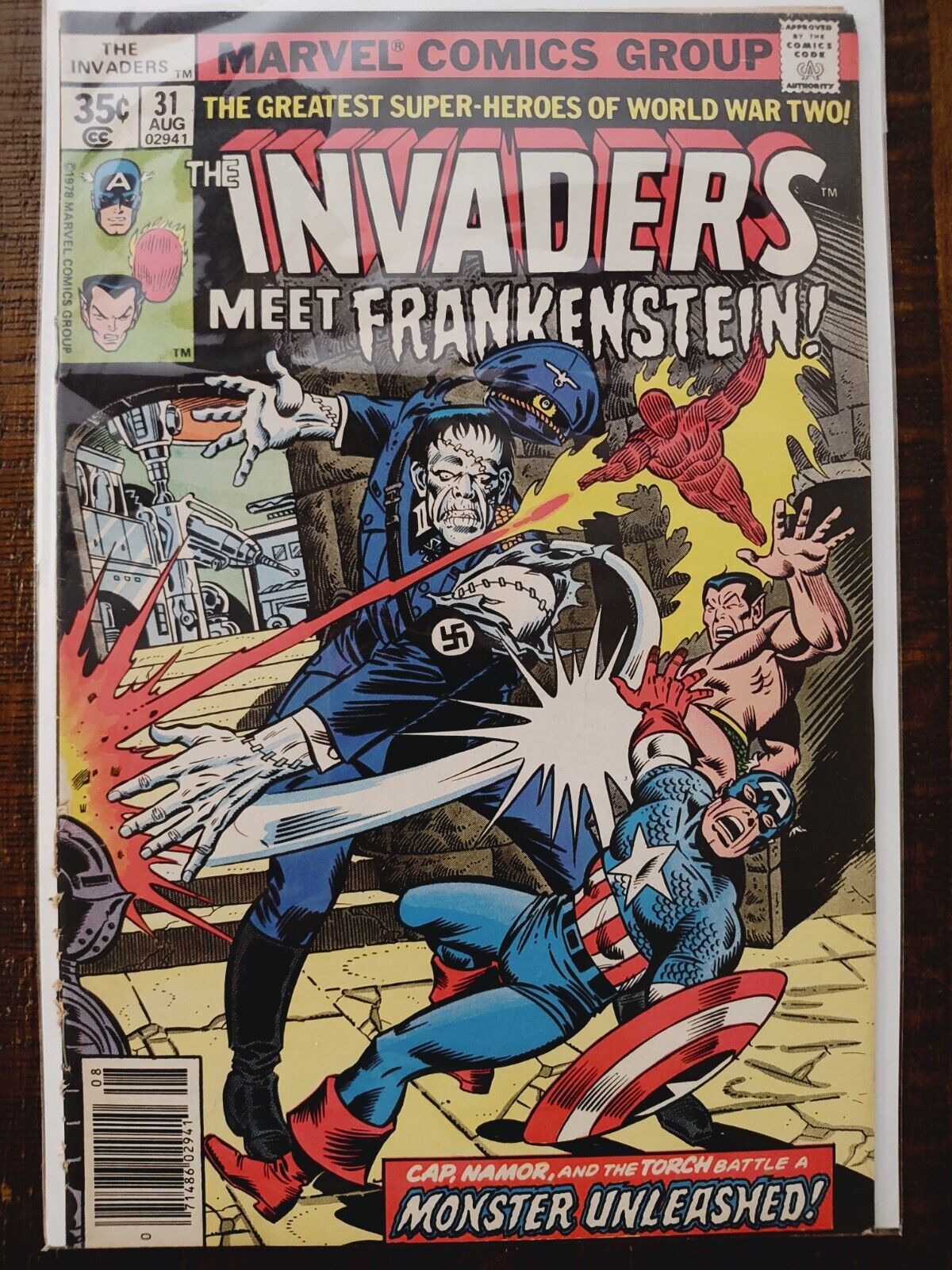 Invaders #31 1978 Invaders Fight Nazi Frankenstein Nice Copy 