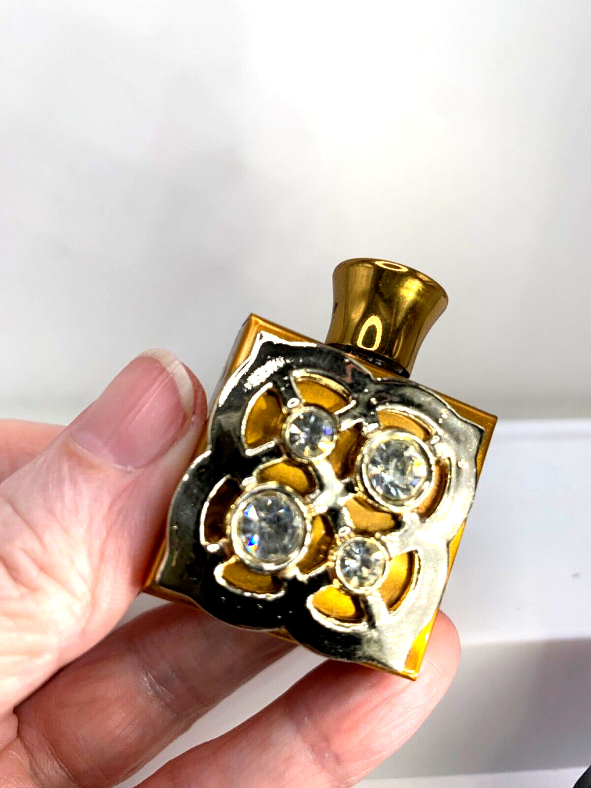 Dazzling  Vintage perfume bottle.  Jeweled mini.  Wiesner?   c. 1940s-50s.