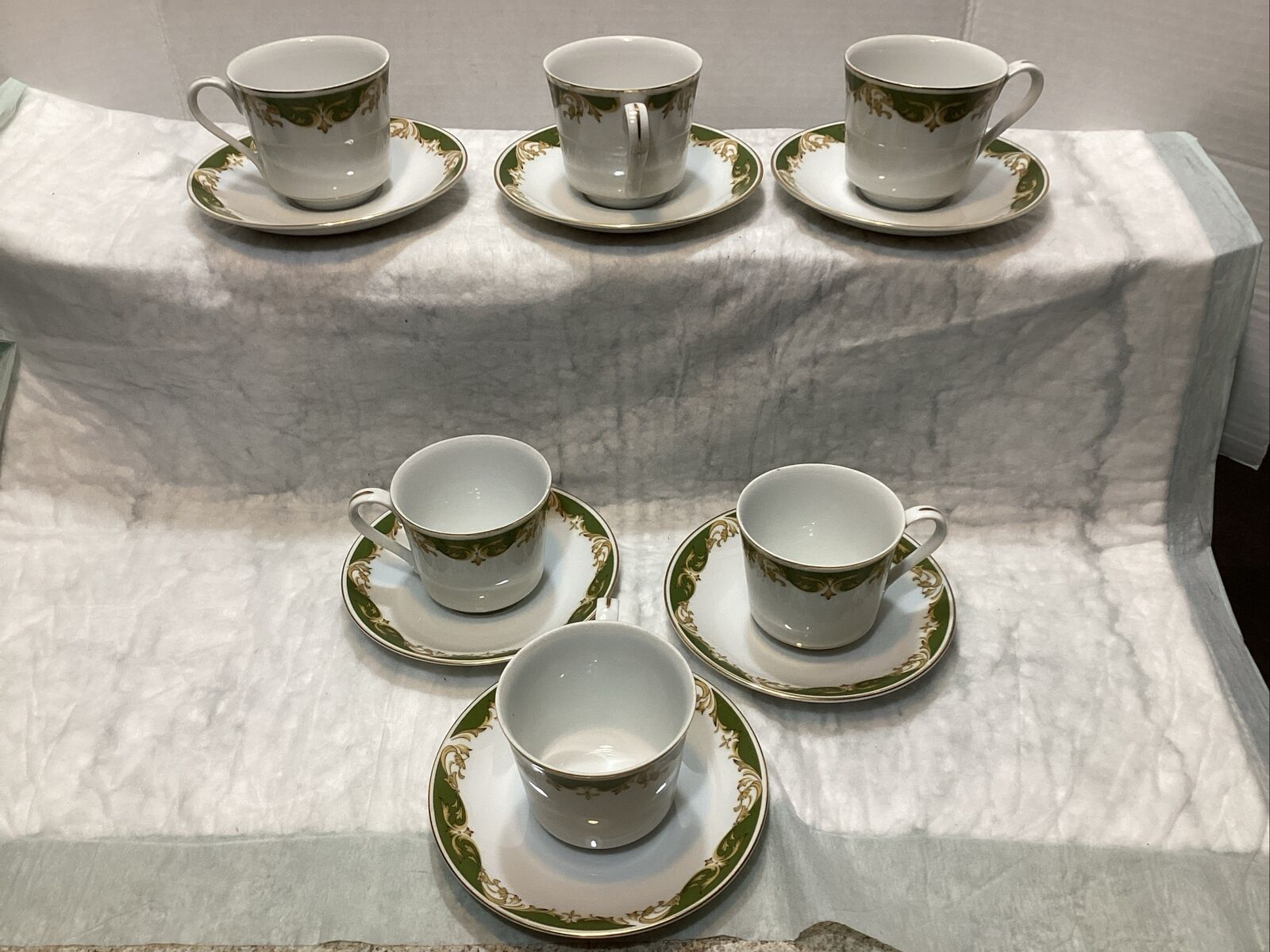 Vintage “ Style House” Kimberly Footed Cup & Saucer Sets 6 Sets