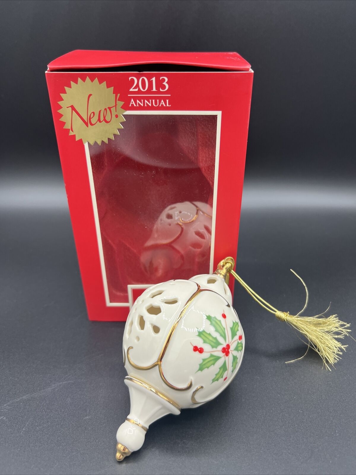 LENOX 2013 Holiday Porcelain Pierced Christmas Tree Ornament