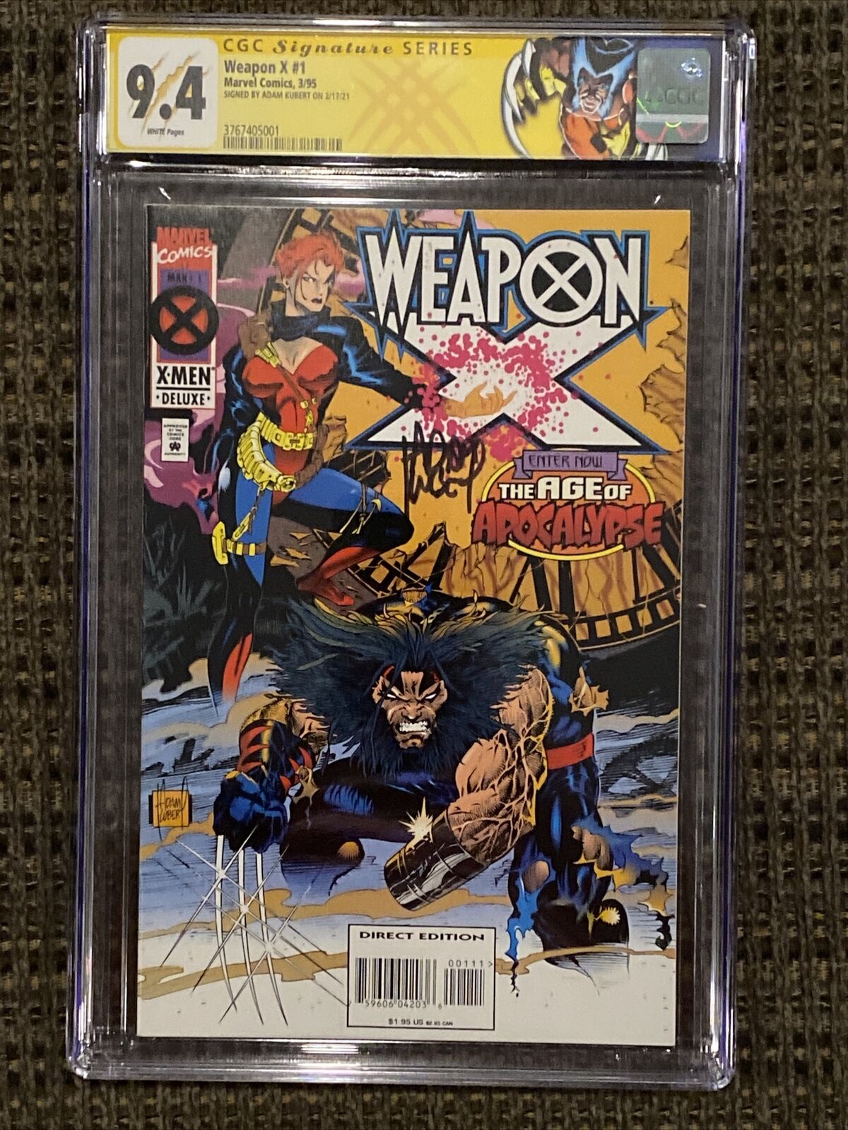 Weapon X #1 CGC 9.4 Signed By Adam Kubert - Age Of Apocalypse - Wolverine 🔑