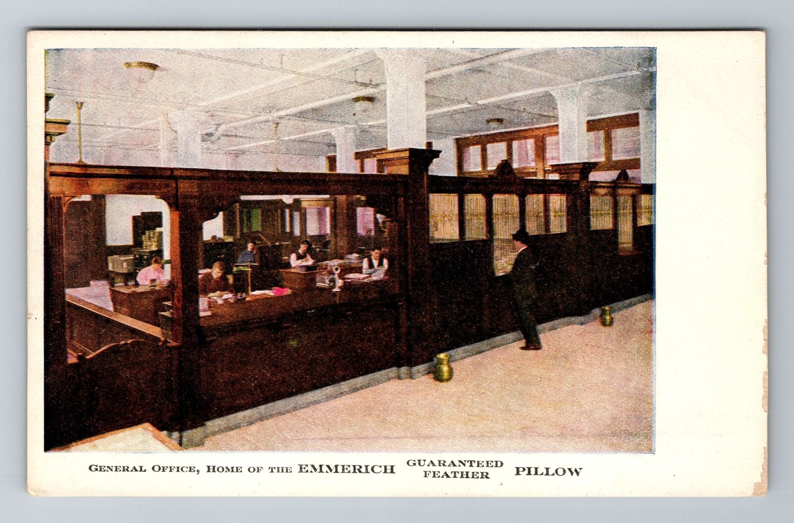 General Office, Home Of Emmerich Feather Pillow In Maine, Vintage Postcard