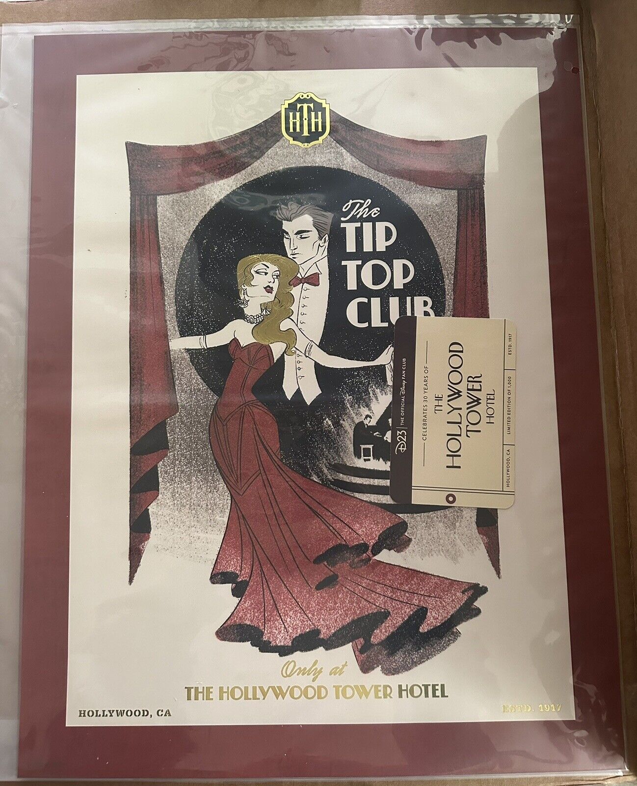 D23-Exclusive Hollywood Tower Hotel 30th Anniversary ''The Tip Top Club LE print