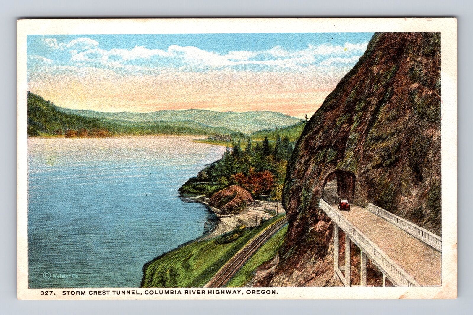 OR-Oregon, Storm Crest Tunnel, Columbia River Highway, Antique Vintage Postcard
