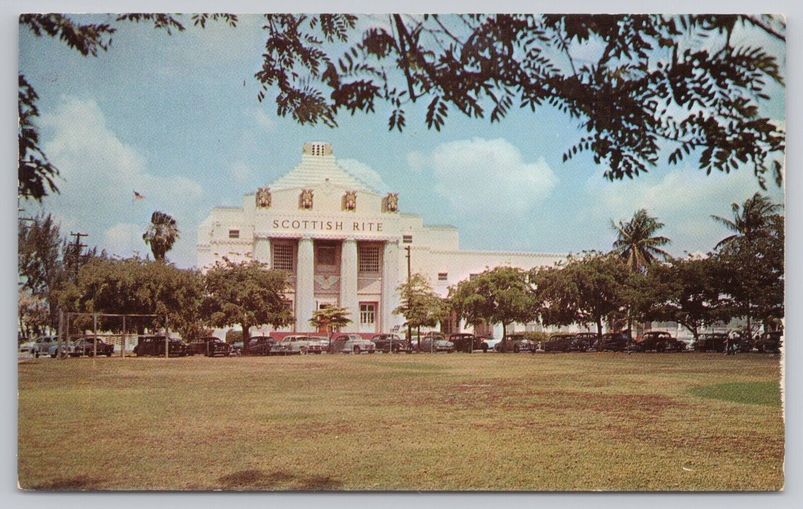 Miami Florida Scottish Rite Temple Historical Landmark Vintage Postcard