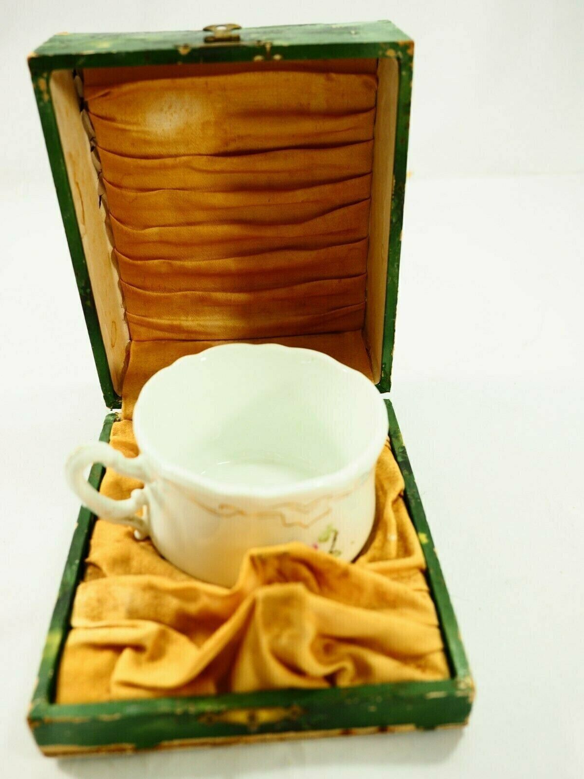 Victorian Porcelain Cup in period Hinged presentation box with Linen Interior