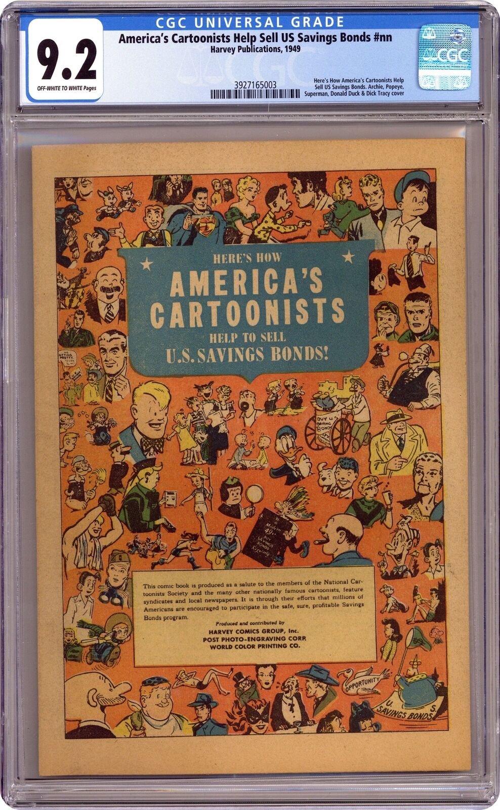Here\'s How America\'s Cartoonists Help to Sell US Savings Bonds #0 CGC 9.2 1949