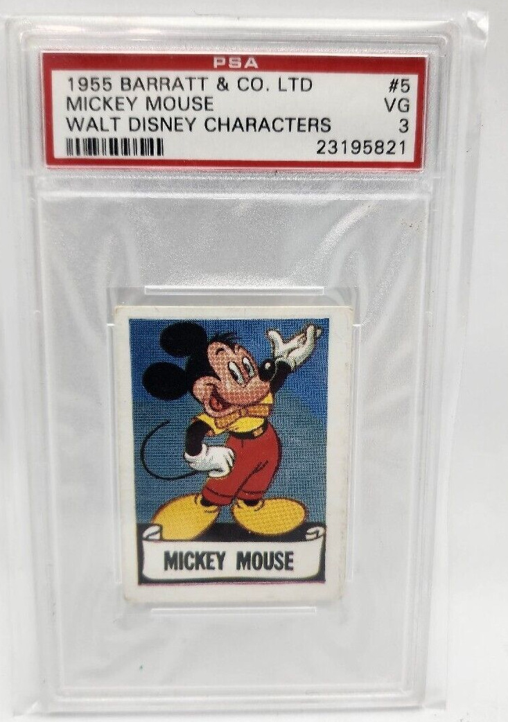 VTG 1955 Barratt & Co Mickey Mouse Walt Disney Tobacco Card - #5 - PSA VG 3