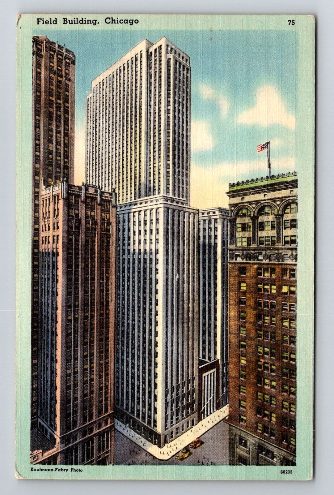 Chicago, IL-Illinois, Field Building Antique c1944, Vintage Souvenir Postcard