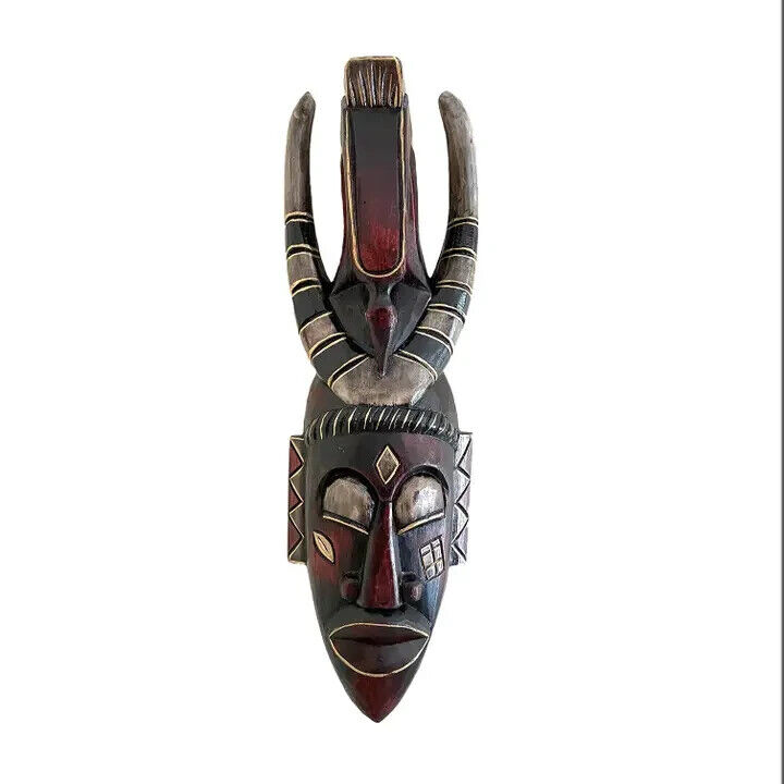 African Style Mask-Tribal Mask with Stunning Details Wooden  Tiki Mask BRAND NEW
