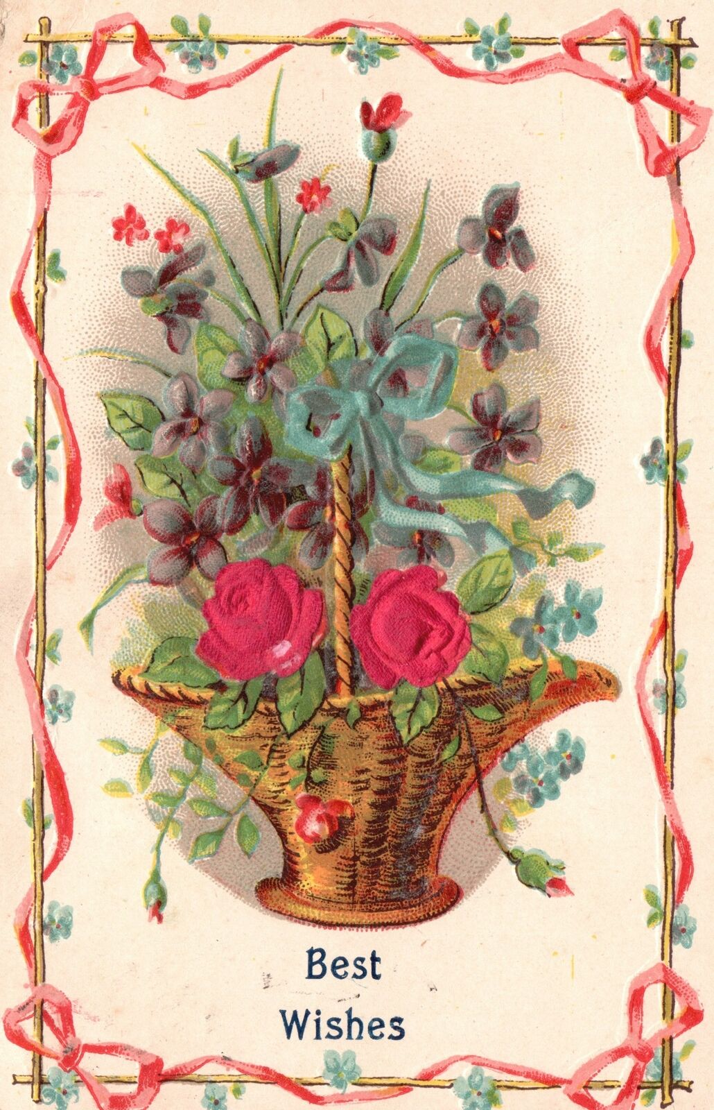 Vintage Postcard 1910's Best Wishes Greetings Card Special Day Celebration