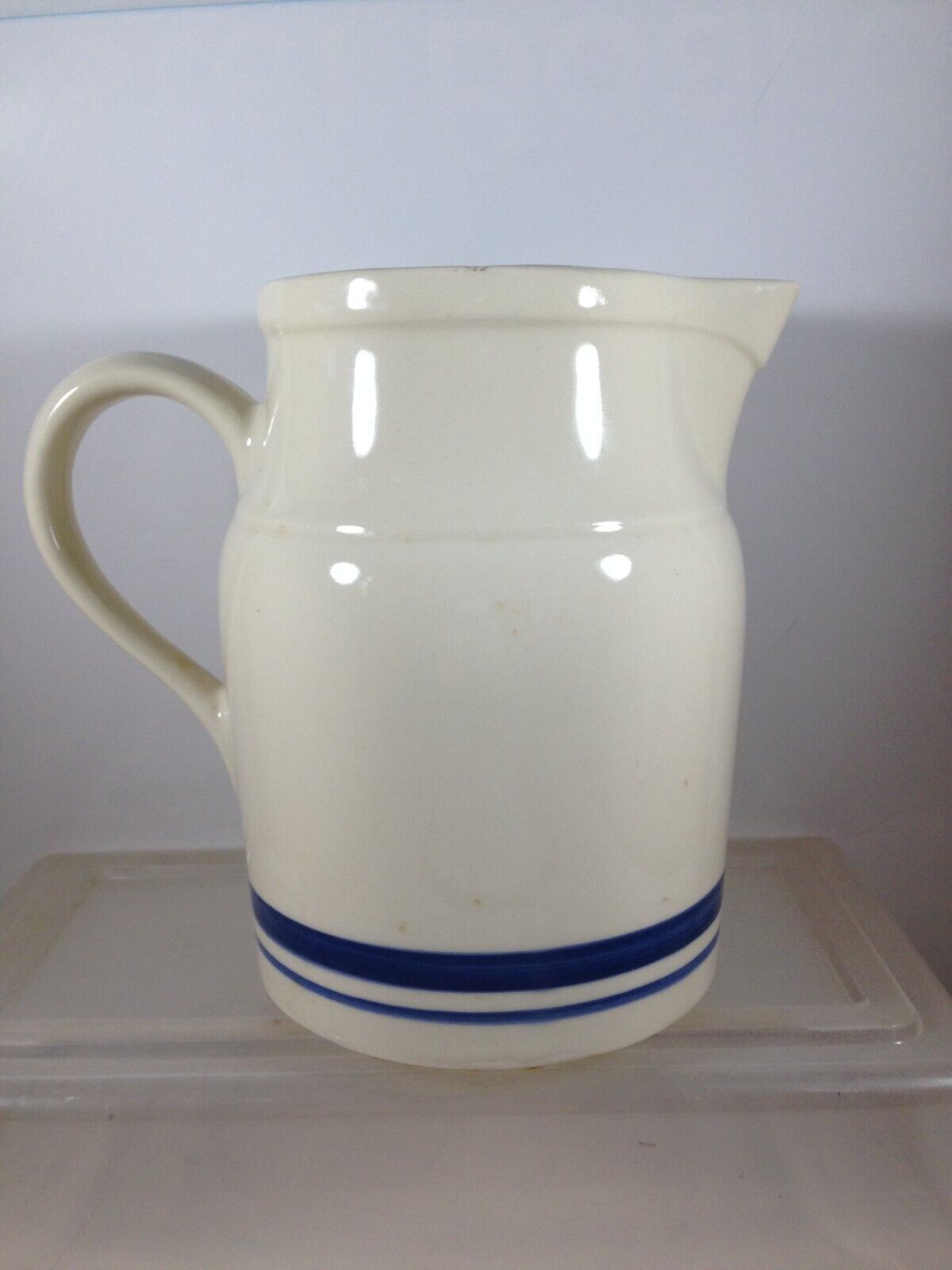 Vintage Roseville Pottery Friendship Blue Banded 7-3/4” Pitcher