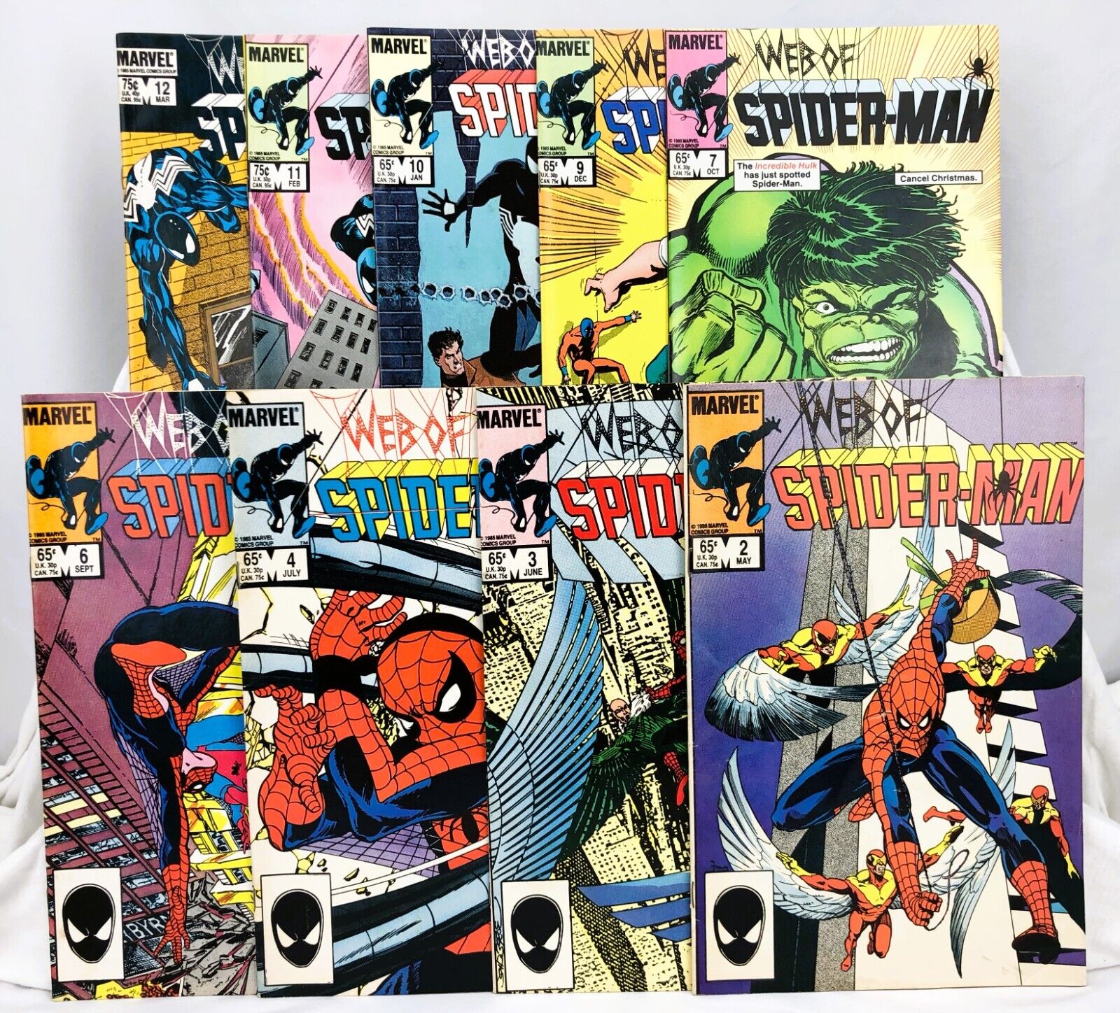 Web of Spider-Man #2-4, 6-7, 9-12 (1985-86, Marvel) 9 Issue Lot